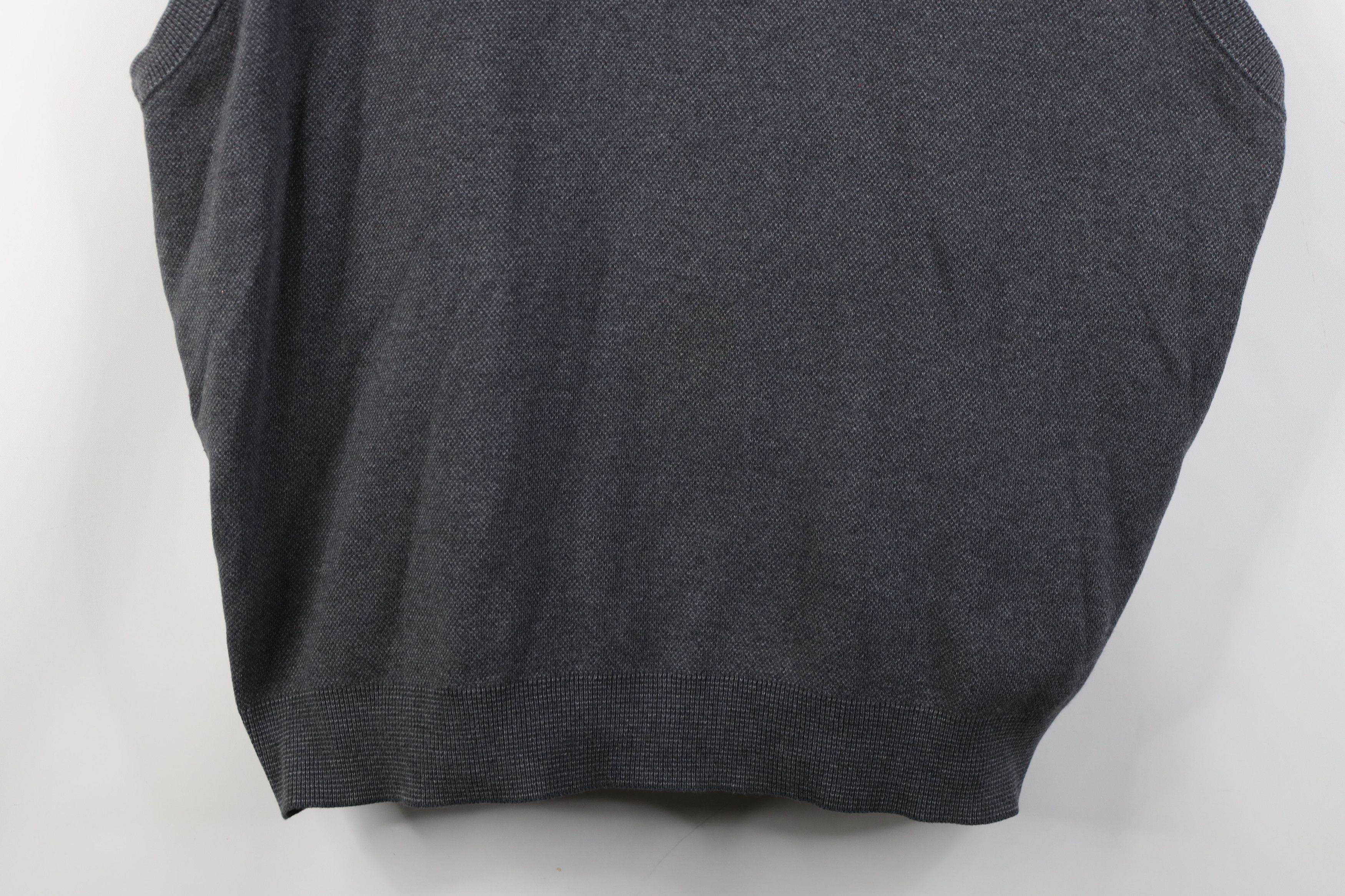 Vintage Vintage 90s Streetwear Cotton Knit V-Neck Sweater Vest Gray Size US XL / EU 56 / 4 - 3 Thumbnail