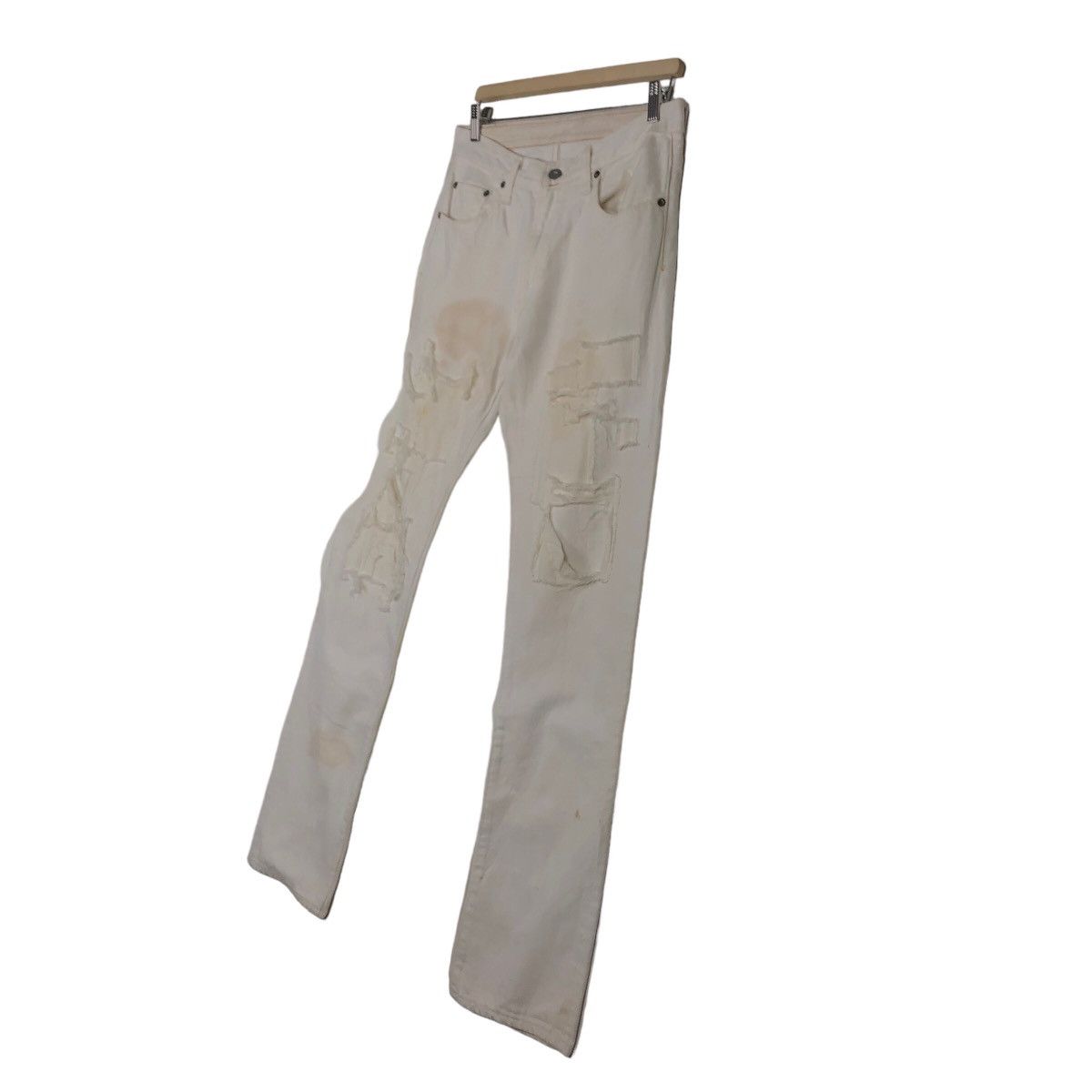 Japanese Brand 🔥Worn Rusty Design White Denim Johnbull Japan Size US 32 / EU 48 - 2 Thumbnail
