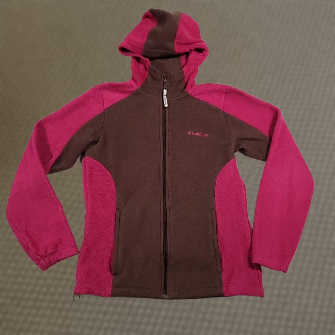 Pinko Columbia Hoodie Womens Medium Brown Pink Colorblock Full Zip Sweatshirt Jacket Size M / US 6-8 / IT 42-44 - 1 Thumbnail