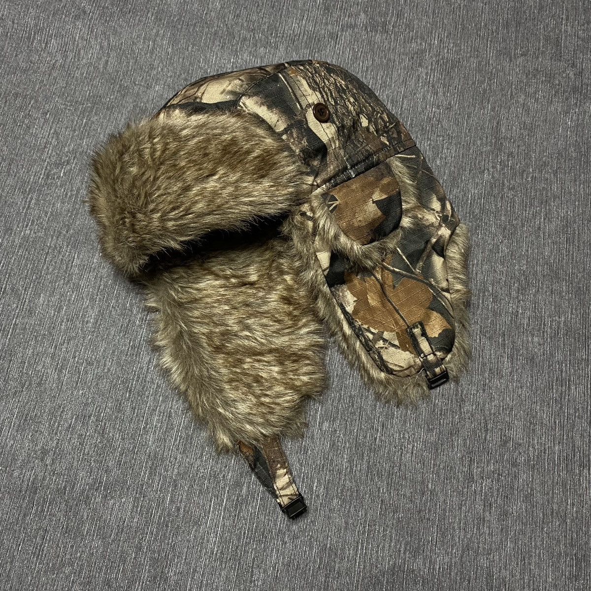 Japanese Brand × Vintage Crazy Y2K RealTree camo Mohair Fuzzi Hat Ushanka Size ONE SIZE - 2 Thumbnail