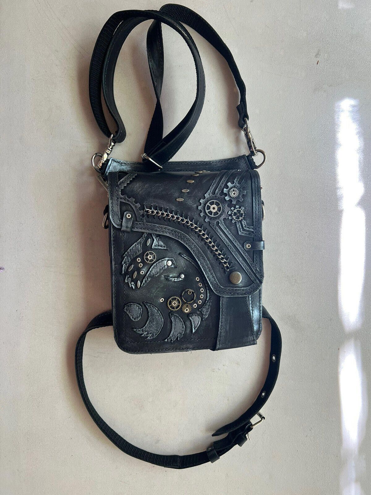 Designer Handmade Burning Man Belt Waist Hip Leg Steampunk Biker Bag Size ONE SIZE - 6 Thumbnail
