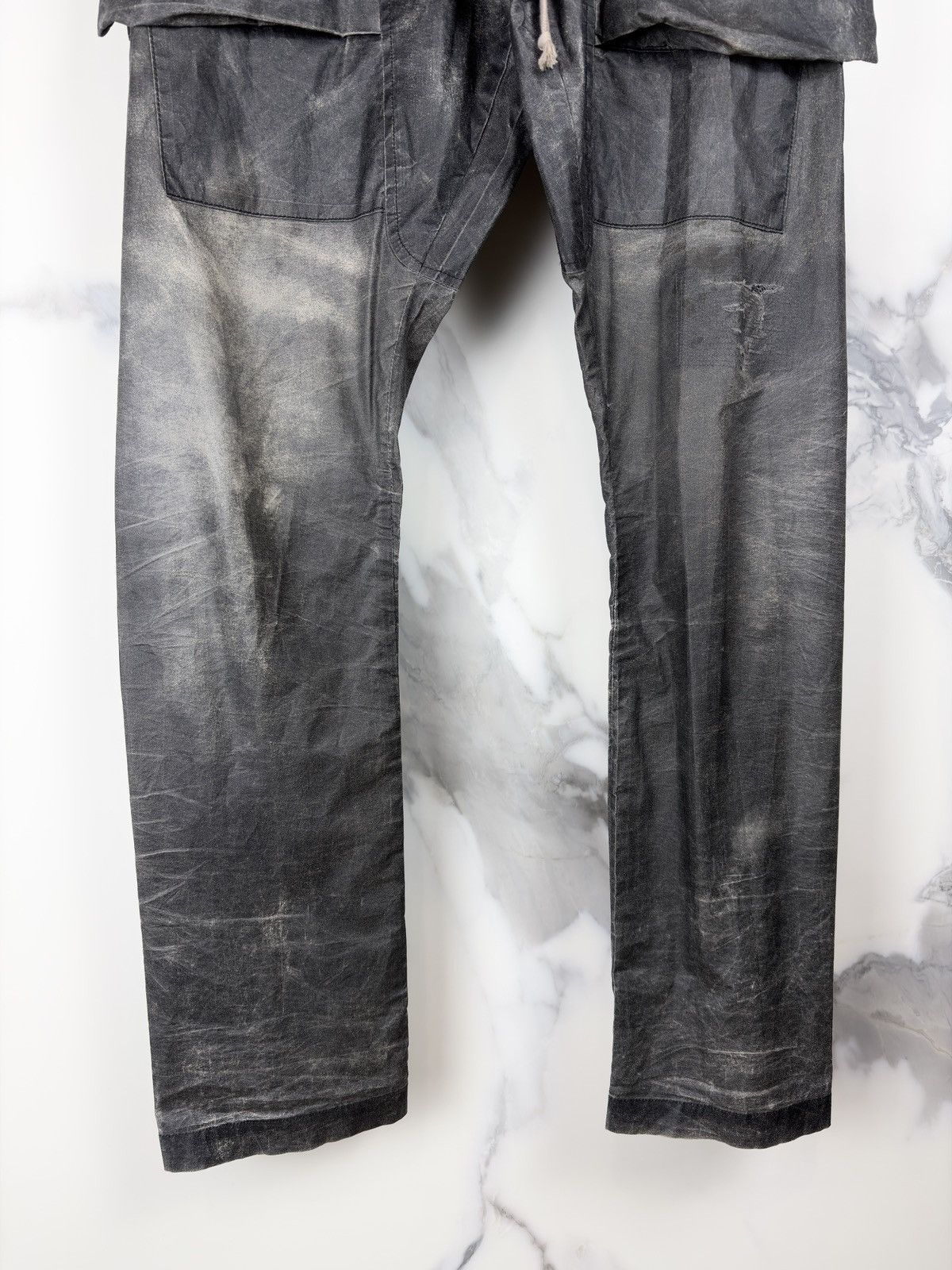 Rick Owens SS17 Rick Owens Walrus MP Waxed Coated Creatch Cargo Pants Size US 30 / EU 46 - 4 Thumbnail