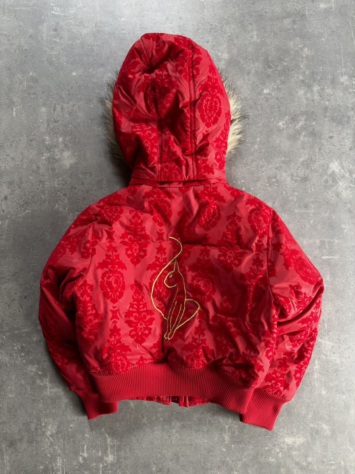 Japanese Brand 00s Baby Phat Faux Fur Hooded Big Logo Bomber Jacket XS XXS Size XS / US 0-2 / IT 36-38 - 2 Thumbnail