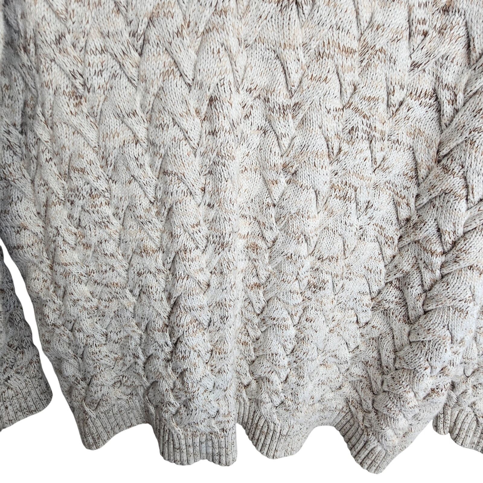 Lands' End Lands End Womens Drifter Chunky Knit Fisherman Sweater XLT Size XL / US 12-14 / IT 48-50 - 3 Thumbnail