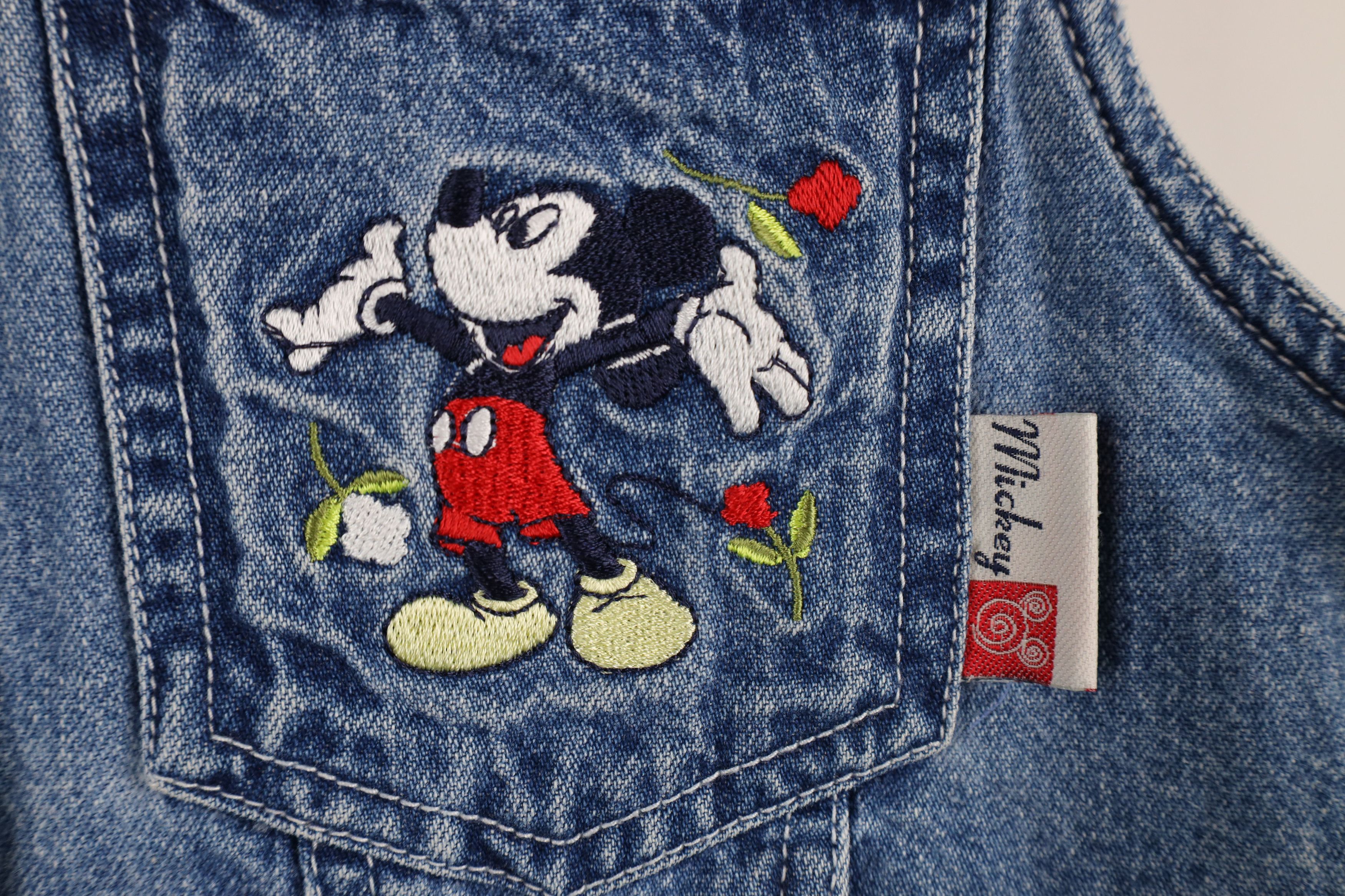 Disney × Vintage Vintage 90s Disney Spell Mickey Mouse Denim Jean Vest Jacket Size M / US 6-8 / IT 42-44 - 5 Thumbnail