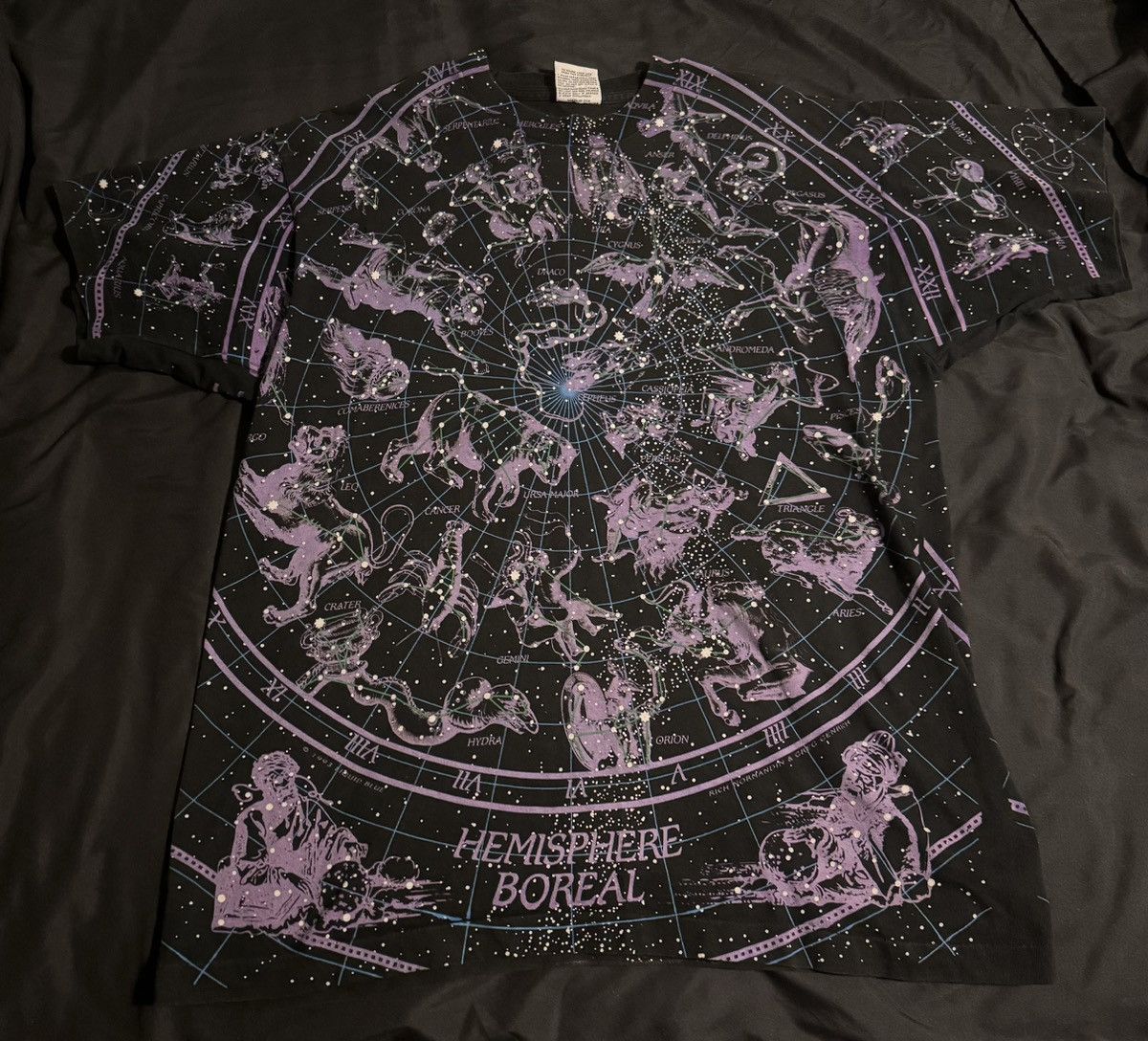 image of 1993 Constellation Astrology Aop Shirt Vintage in Black, Men's (Size XL)