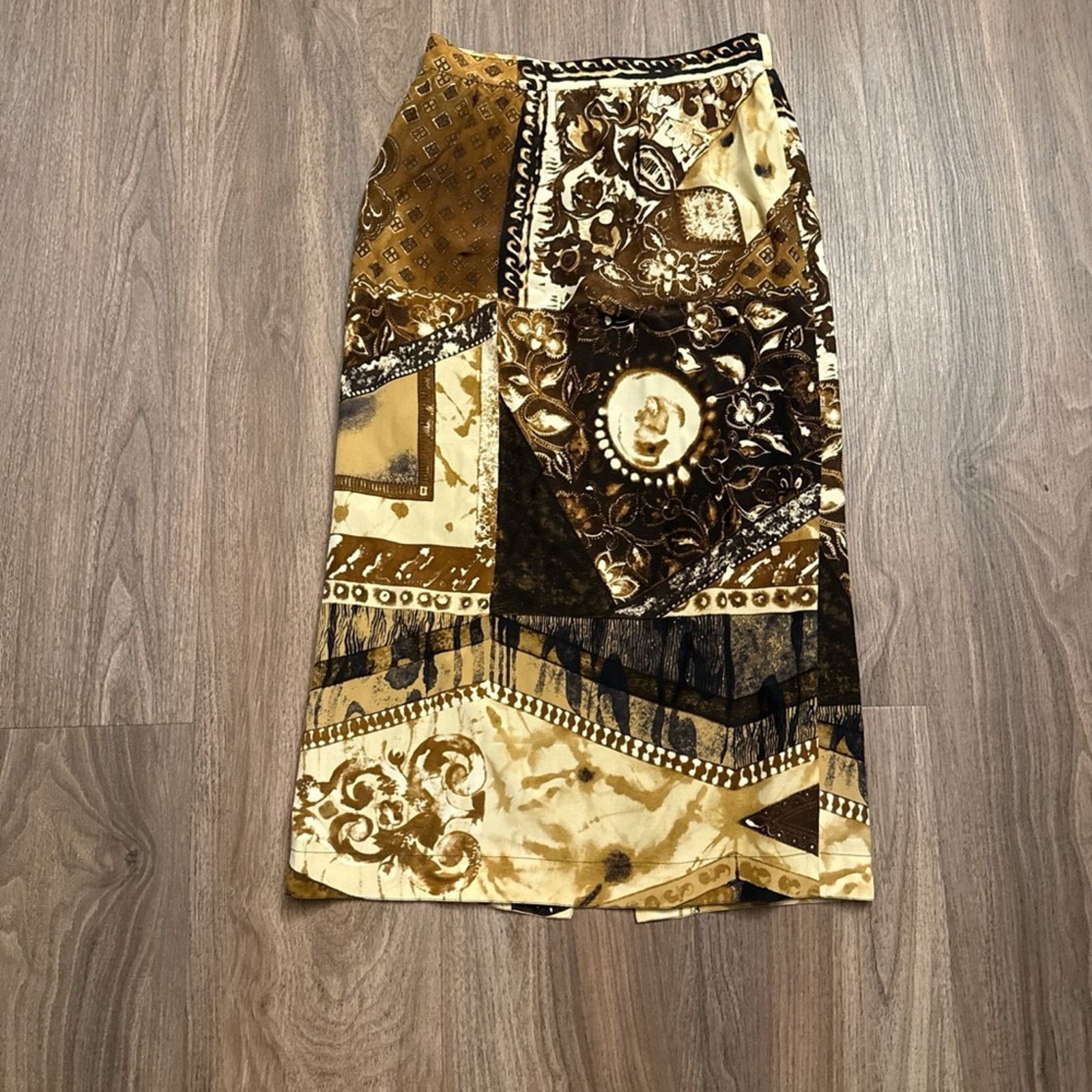 Max Mara Max mara Elegant Patchwork brown, and tan button front skirt Size 30" / US 8 / IT 44 - 6 Thumbnail