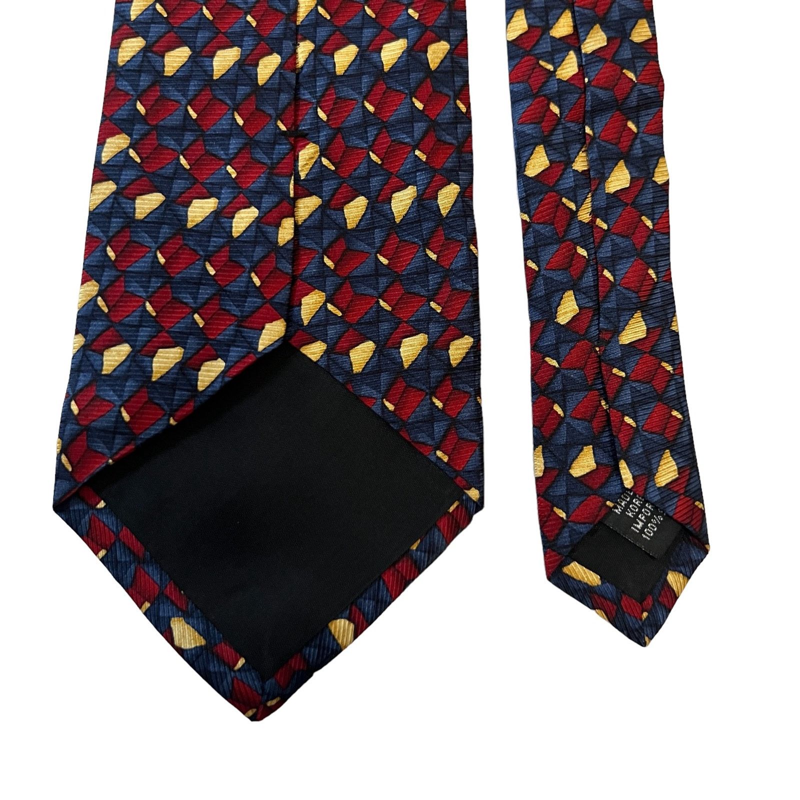 Croft & Barrow Croft & Barrow Burgundy Blue Tan Abstract Geometric Silk Tie Size ONE SIZE - 6 Thumbnail