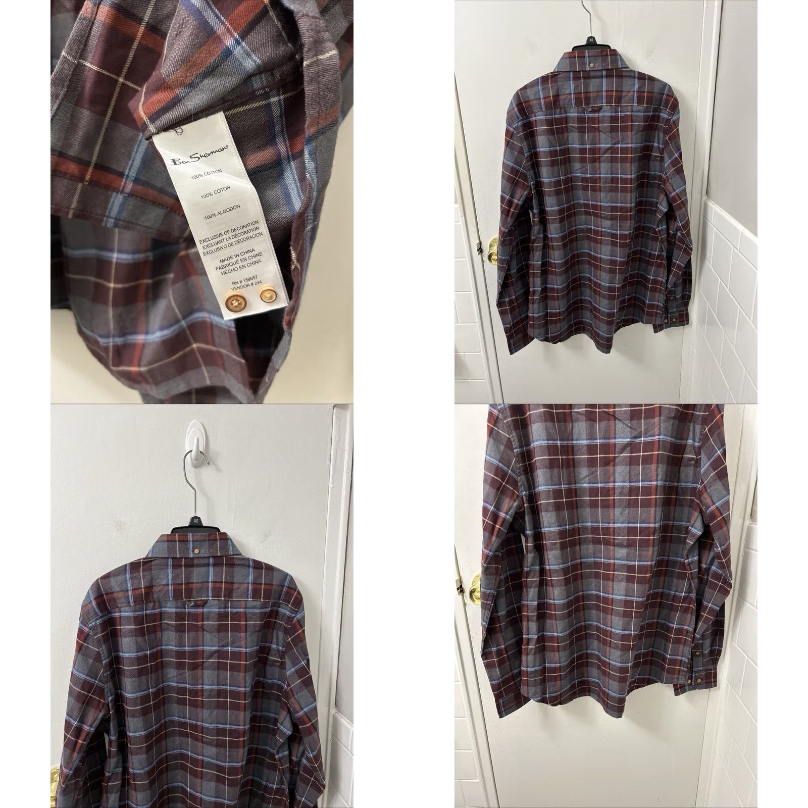 Ben Sherman Ben Sherman Shirt Mens Large Red Plaid Button-Down Long Sleeve NWOT Casual Business Sweatshirt? Size US L / EU 52-54 / 3 - 8 Thumbnail