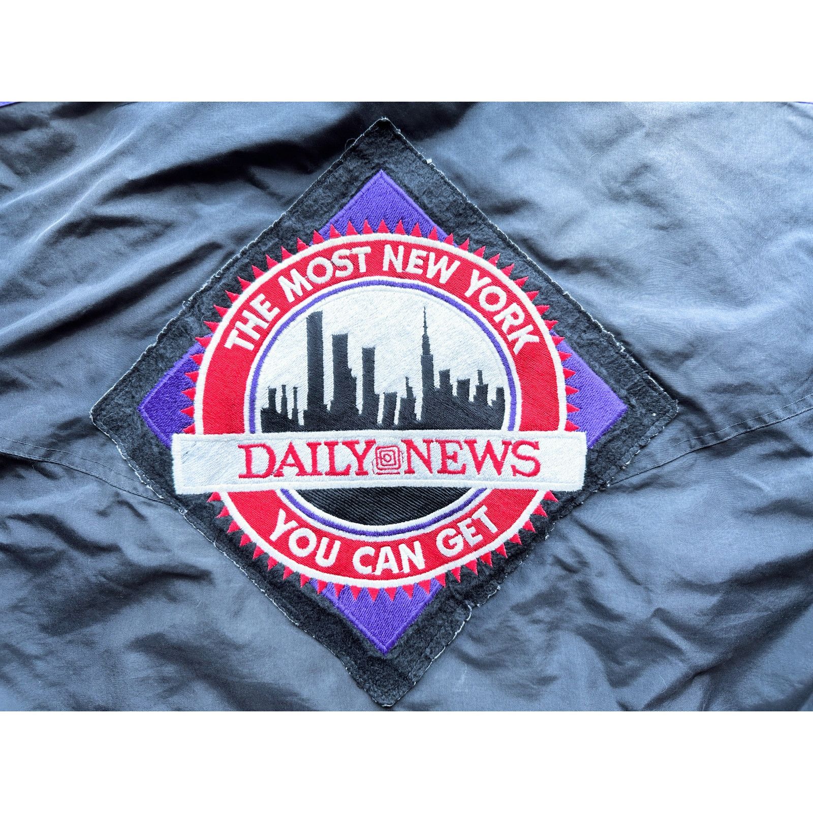 Columbia × Sierra NY Daily News MOST NEW YORK 90s Logo jacket L blk purple vtg Size US L / EU 52-54 / 3 - 10 Thumbnail