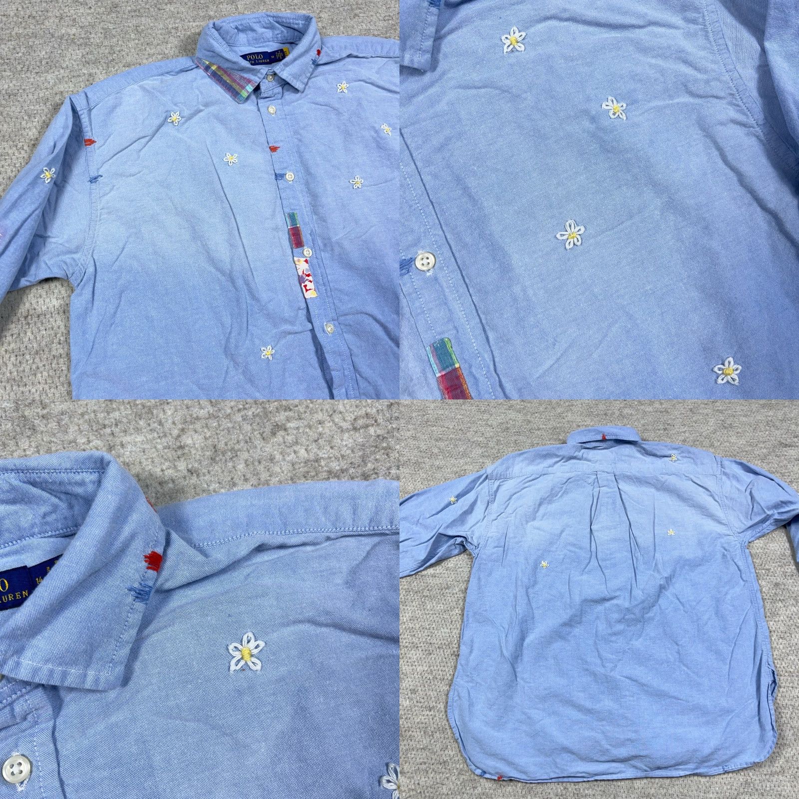 Polo Ralph Lauren VINTAGE Polo Ralph Lauren Shirt Men Small 14 Blue Button Up Patch Work Embroidered Faded Size US S / EU 44-46 / 1 - 8 Thumbnail