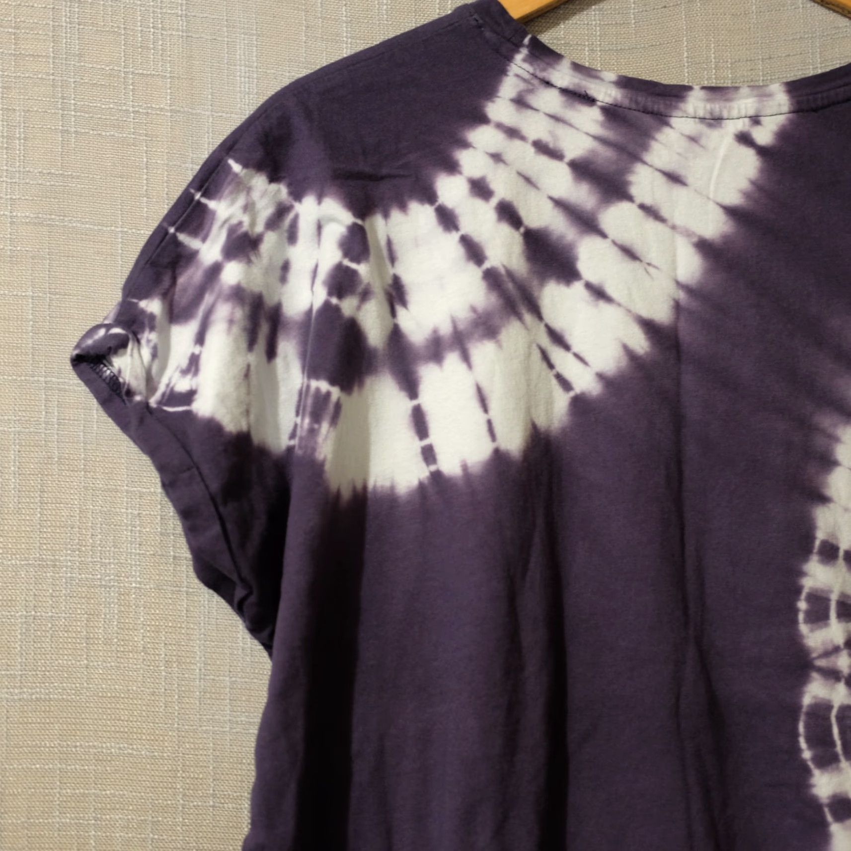 Vintage EUC Time and Tru Tie Dye Dolman Sleeve Tee 100% Cotton Womens XL Eggplant T-Shirt Size XL / US 12-14 / IT 48-50 - 7 Thumbnail