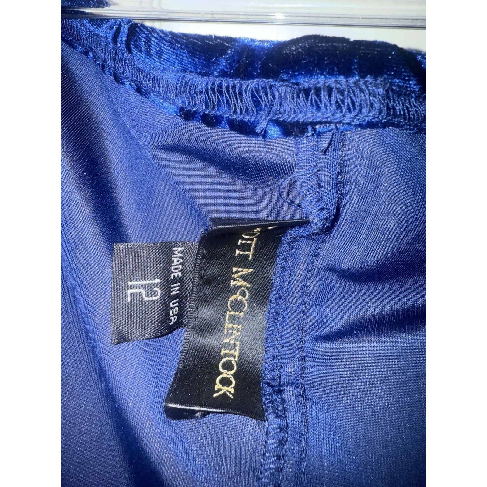 Jessica McClintock Vintage Y2K Blue Velvet Maxi Dress By Scott McClintock Size Size XL / US 12-14 / IT 48-50 - 3 Thumbnail