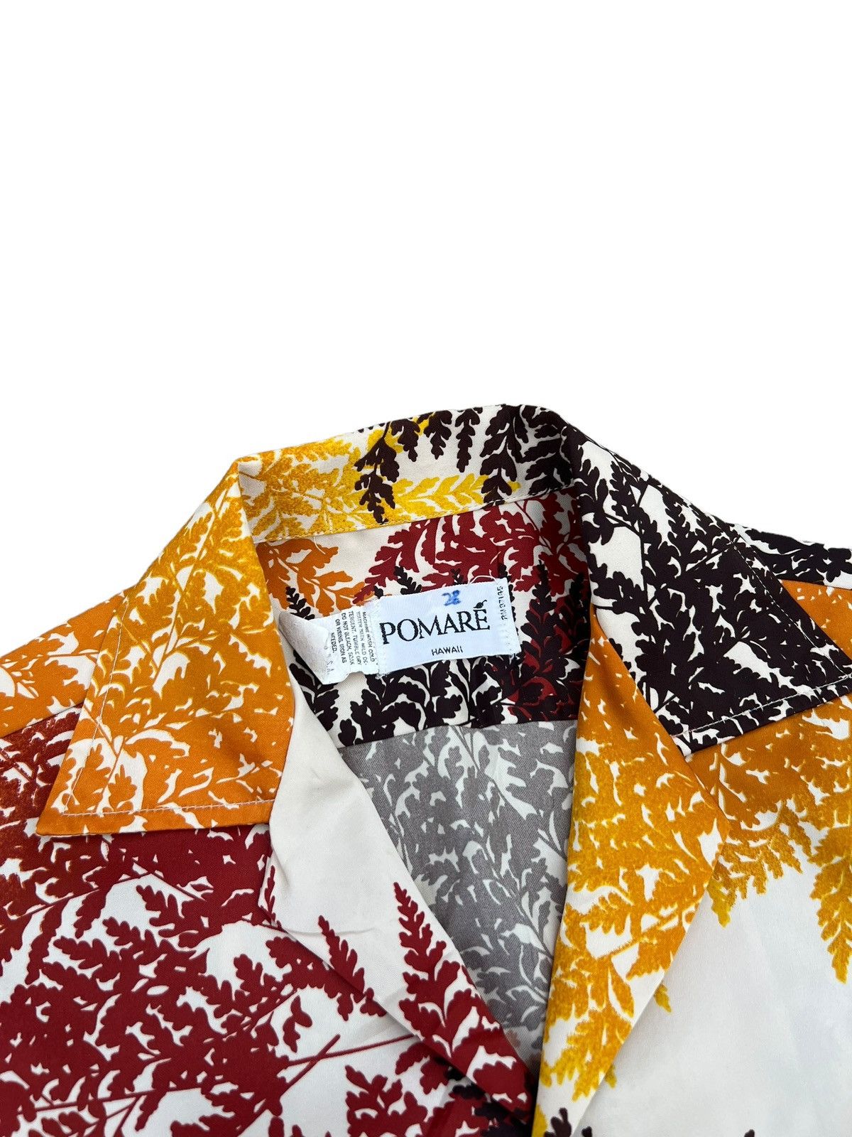 Vintage VTG 70s PAMORE Multi Colour Leaves Polyester Hawaiian Shirt Size US S / EU 44-46 / 1 - 5 Thumbnail