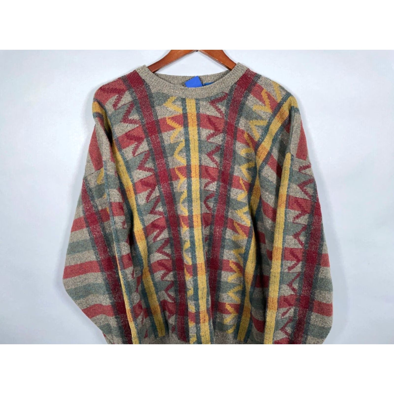 Vintage VINTAGE Woodward Lambs Wool Check Pattern Sweater Adult Big 2X Gray Red Yellow England Mens Size US XXL / EU 58 / 5 - 2 Thumbnail