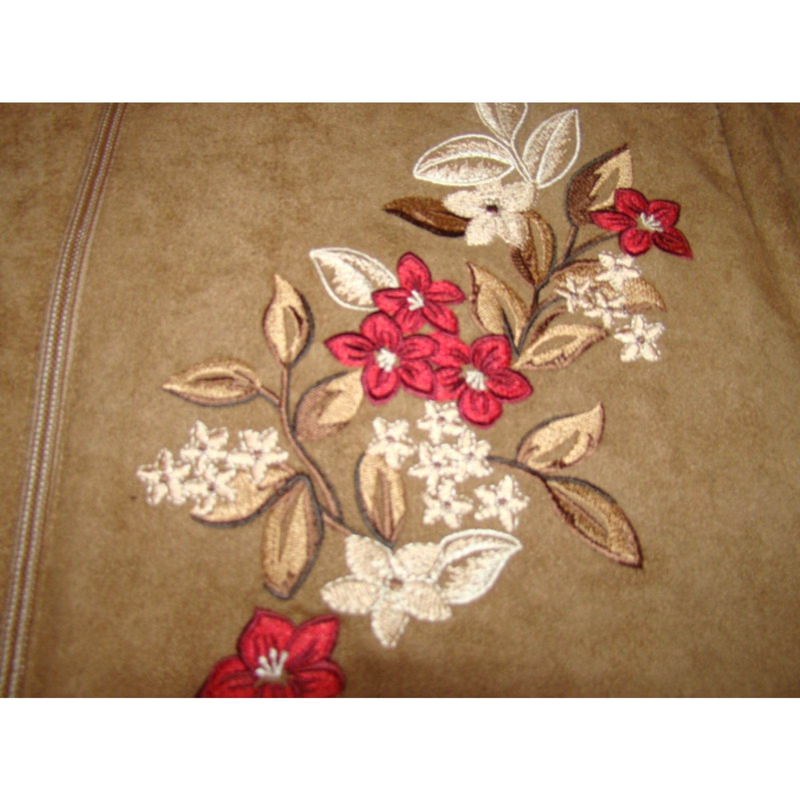 Vintage BonWorth Jacket Womens Size Small Tan Zip-up Sueded Embroidered w/Cuffed Sleeves Size S / US 4 / IT 40 - 2 Thumbnail