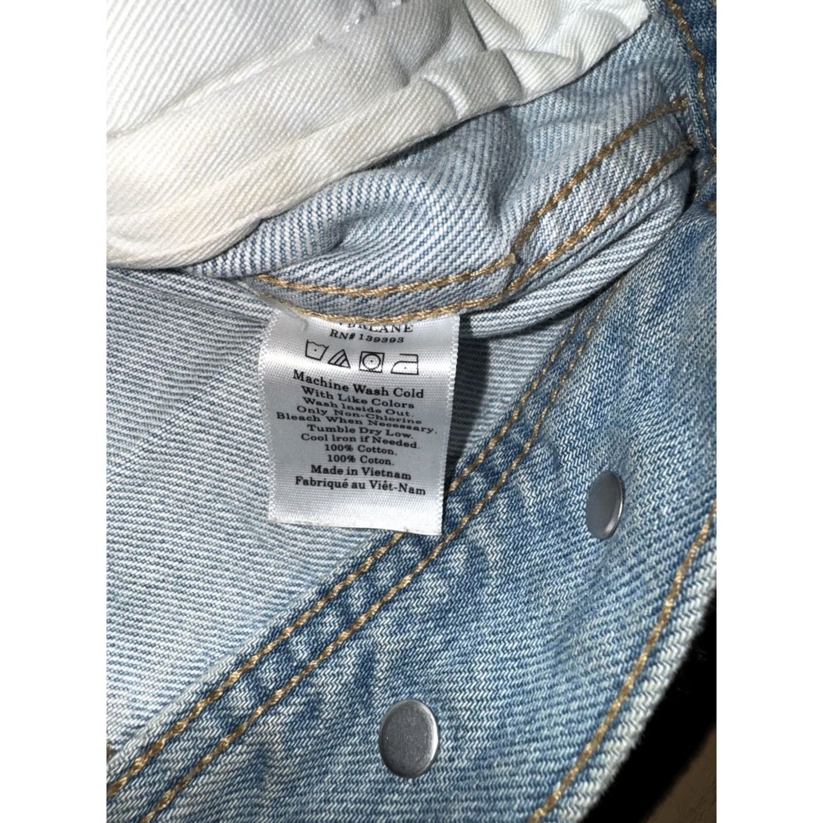 Everlane VINTAGE? No. Everlane Denim Jacket Women M Blue Cotton Classic Moto Rider GUC Jacket - Blue, Denim, Women's, Regular, Short Sleeve? Size M / US 6-8 / IT 42-44 - 3 Thumbnail
