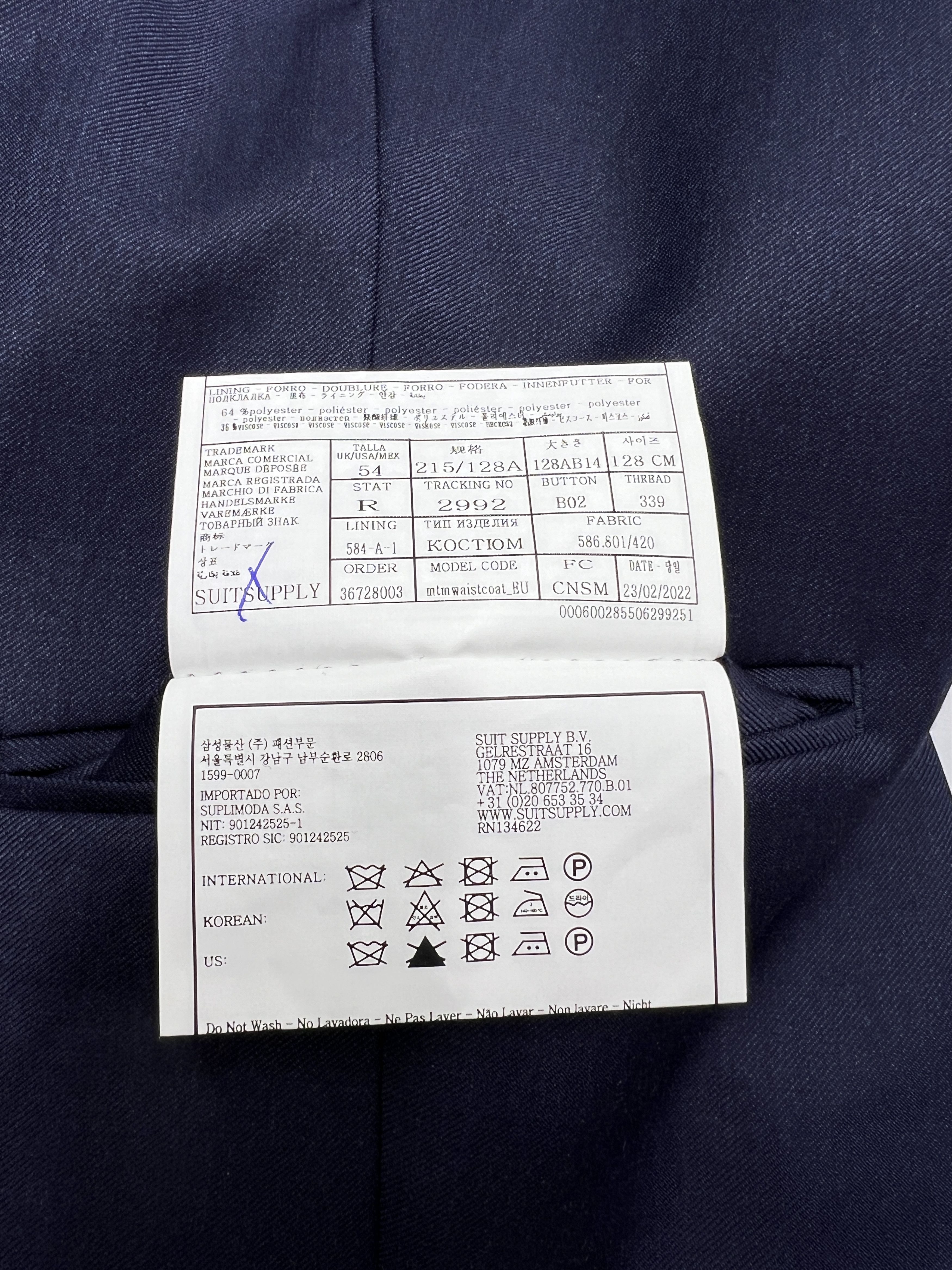 Suitsupply La Spalla Wool Formal Blazer Waistcoat Suit EU:64; UK/US:54R Size 54R - 14 Thumbnail
