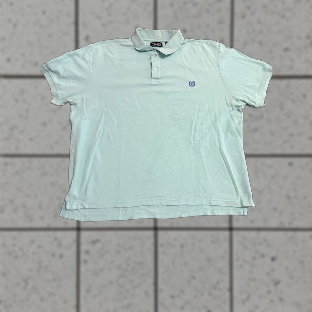 Chaps Chaps Ralph Lauren Mens Polo Shirt Teal Cotton 2XL Short Sleeve Regular Fit Shirt Men Size US XXL / EU 58 / 5 - 1 Thumbnail