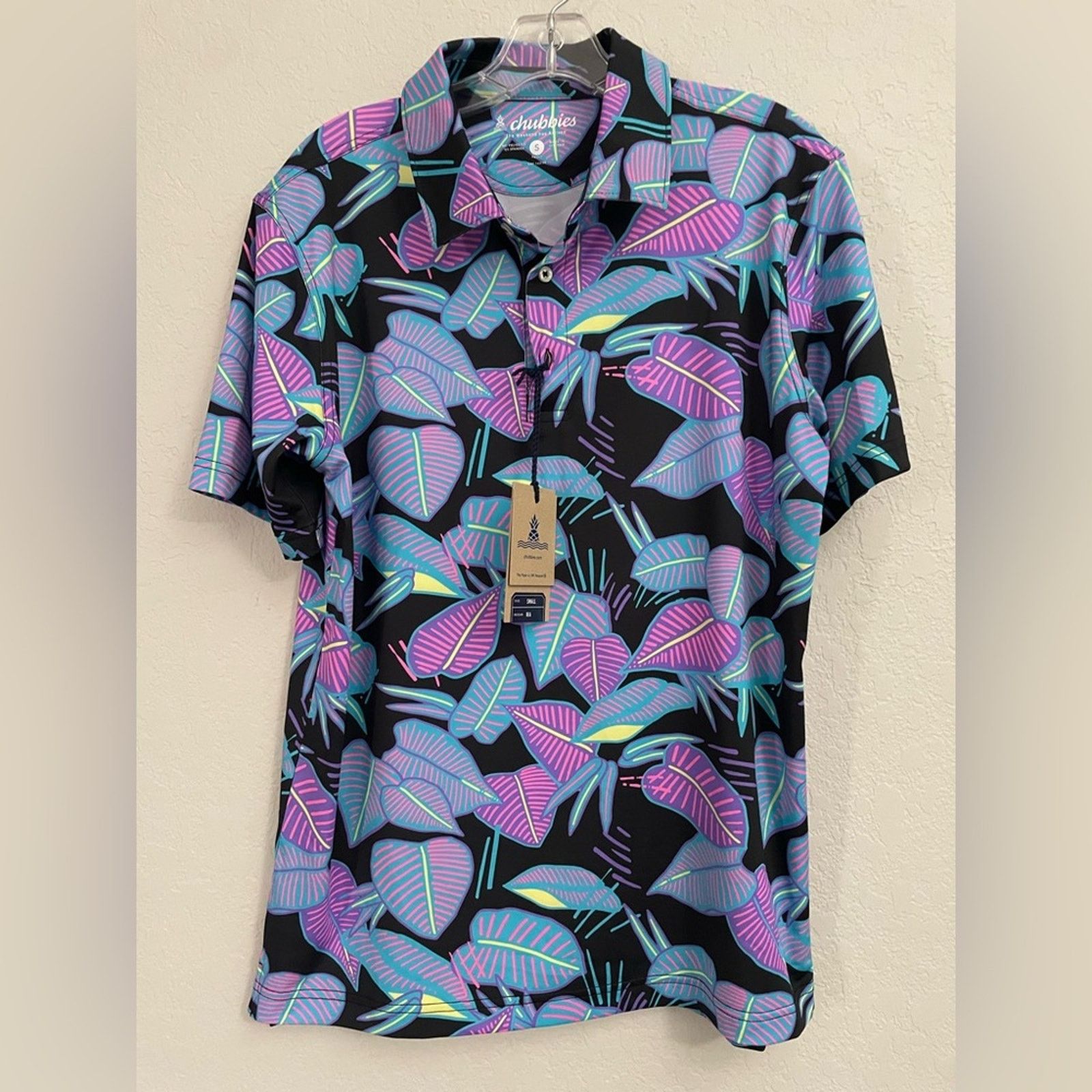 Chubbies Chubbies The Fluorescent Funk Polo Shirt Black Mens Small Size US S / EU 44-46 / 1 - 1 Thumbnail