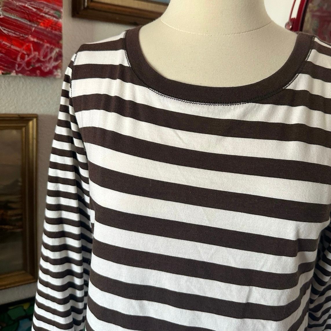 Other chicos white and brown striped quarter sleeve shirt Size XS / US 0-2 / IT 36-38 - 2 Thumbnail