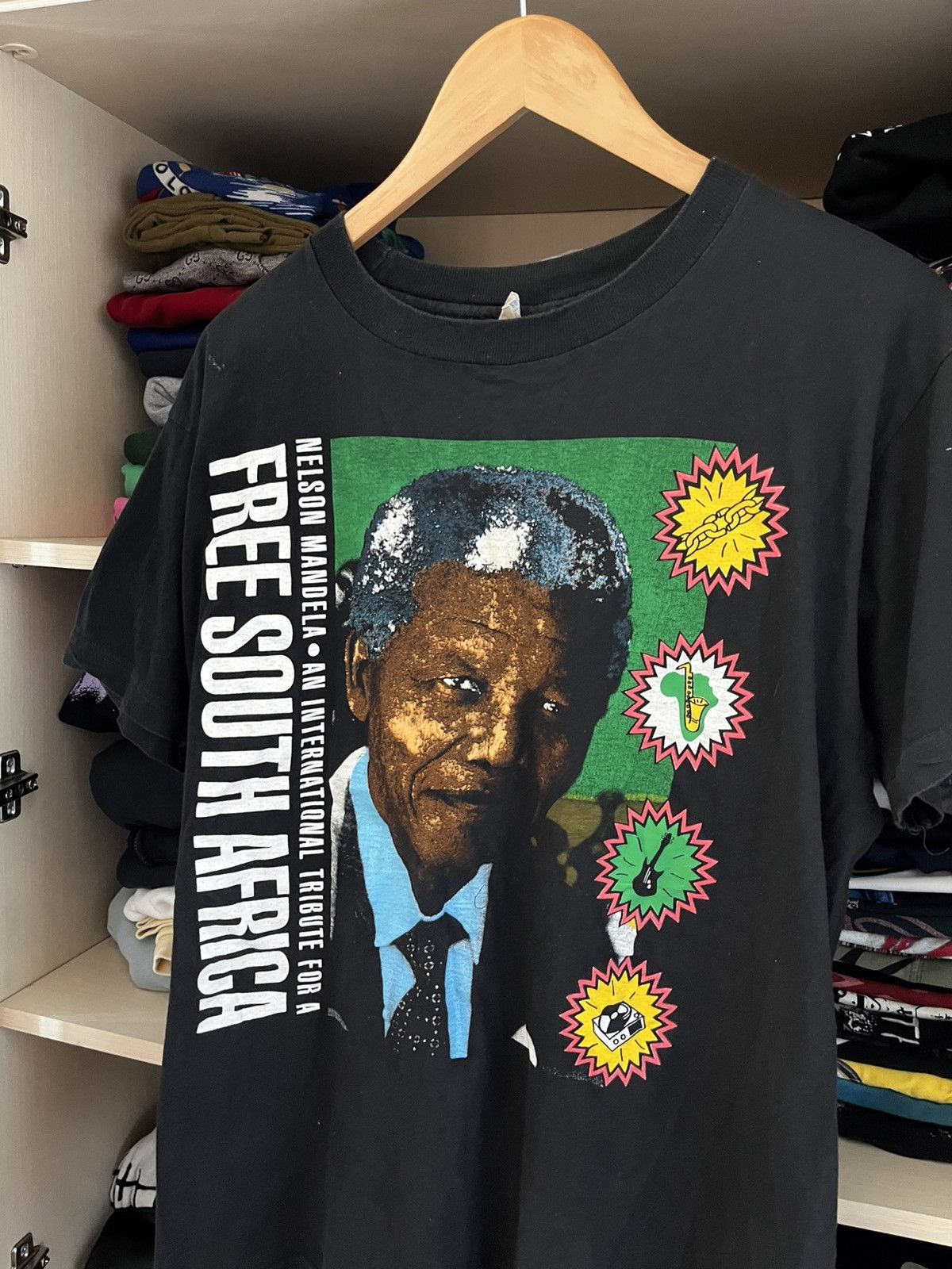 Vintage Nelson Mandela Vintage 1990 Streetwear T-Shirt Tee Size US XL / EU 56 / 4 - 3 Thumbnail