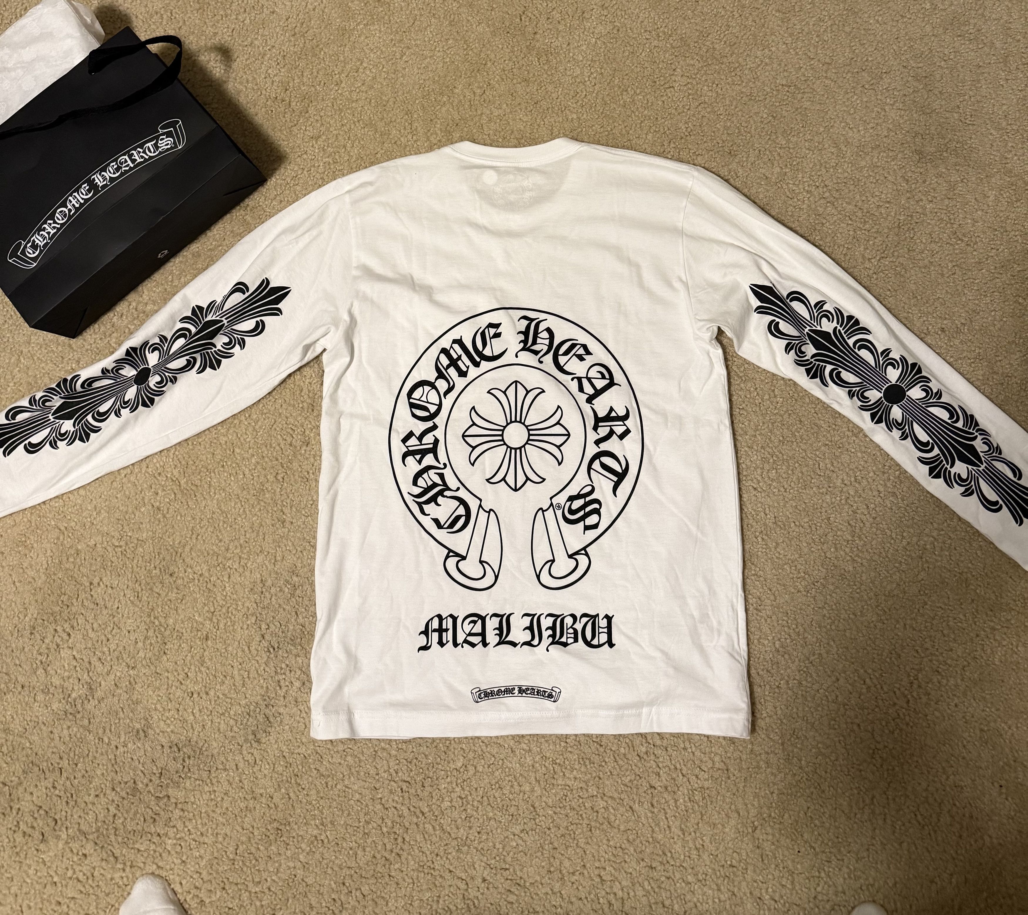 Chrome Hearts Chrome Hearts Black Malibu Floral Sleeve Tee Size US M / EU 48-50 / 2 - 2 Thumbnail