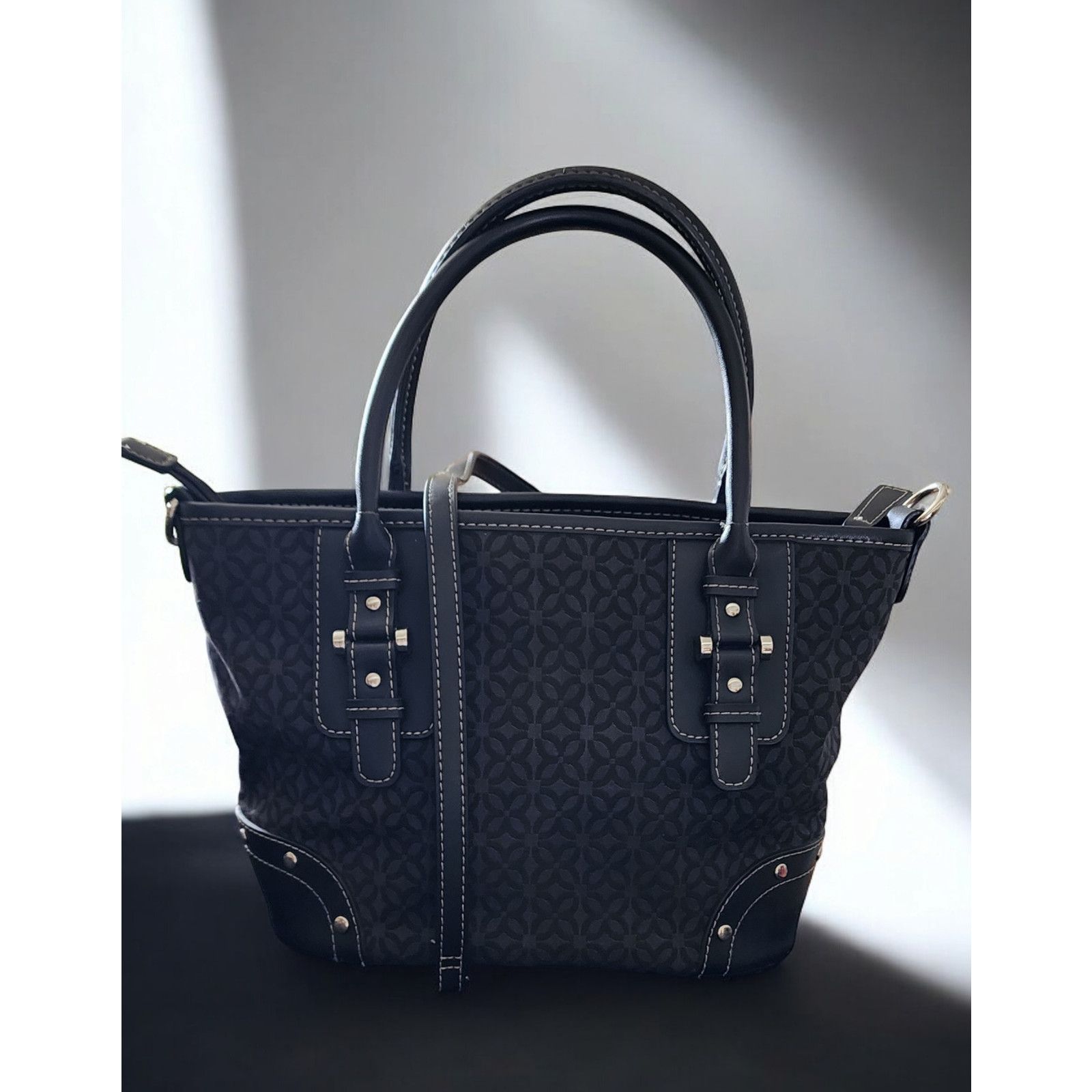 Relic Relic by Fossil Black leather & fabric studded shoulder Bag Size ONE SIZE - 1 Thumbnail