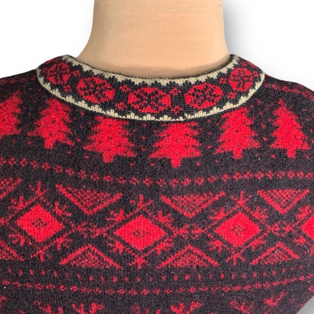 Telluride Vintage Telluride Maroon Red Black Nordic Reindeer Wool Vest Size L / US 10 / IT 46 - 6 Thumbnail