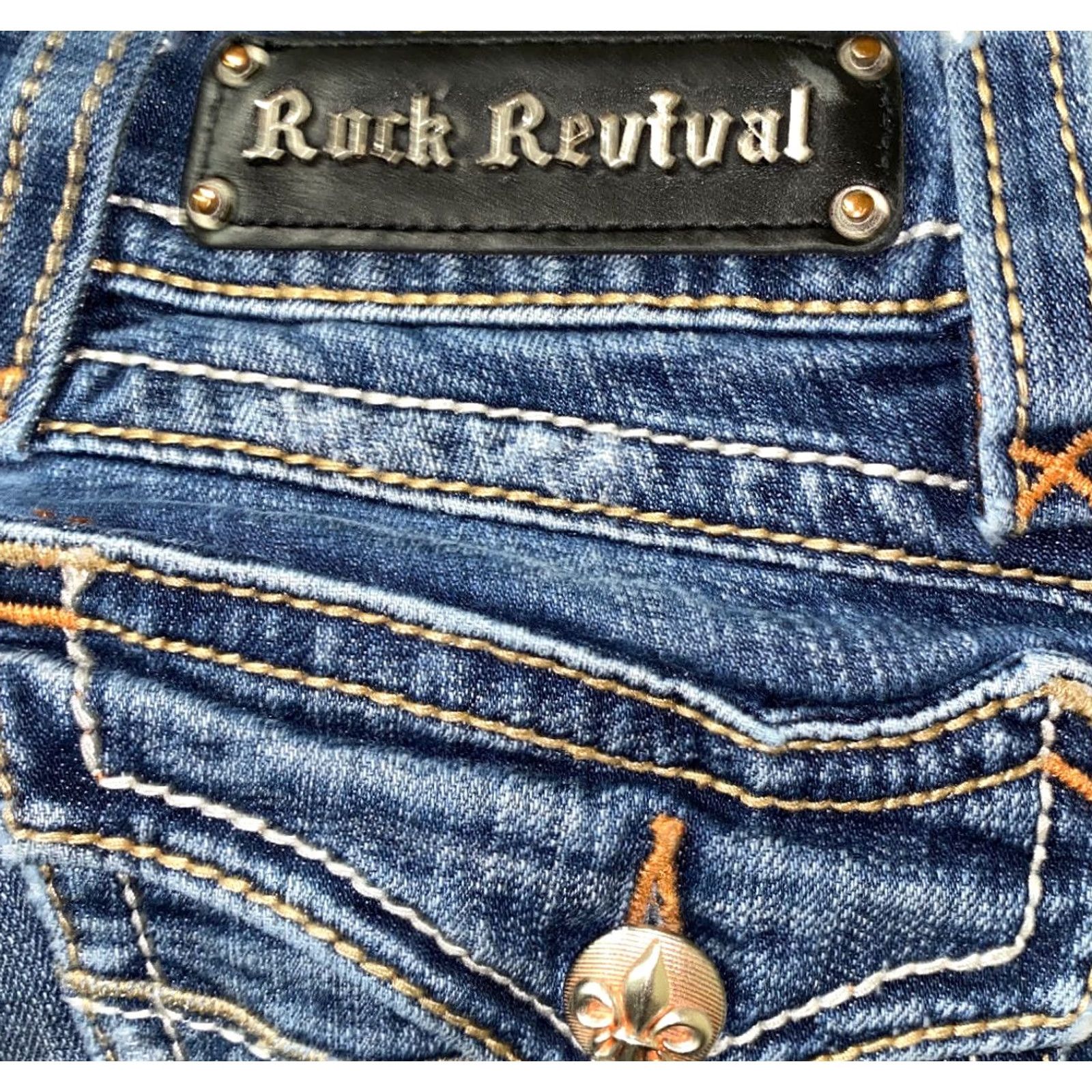 Vintage Rock Revival Jeans Patti Boot Denim Womens Blue 26 x 27.5 Regular Mid Rise Boots Size 27" / US 4 / IT 40 - 5 Thumbnail