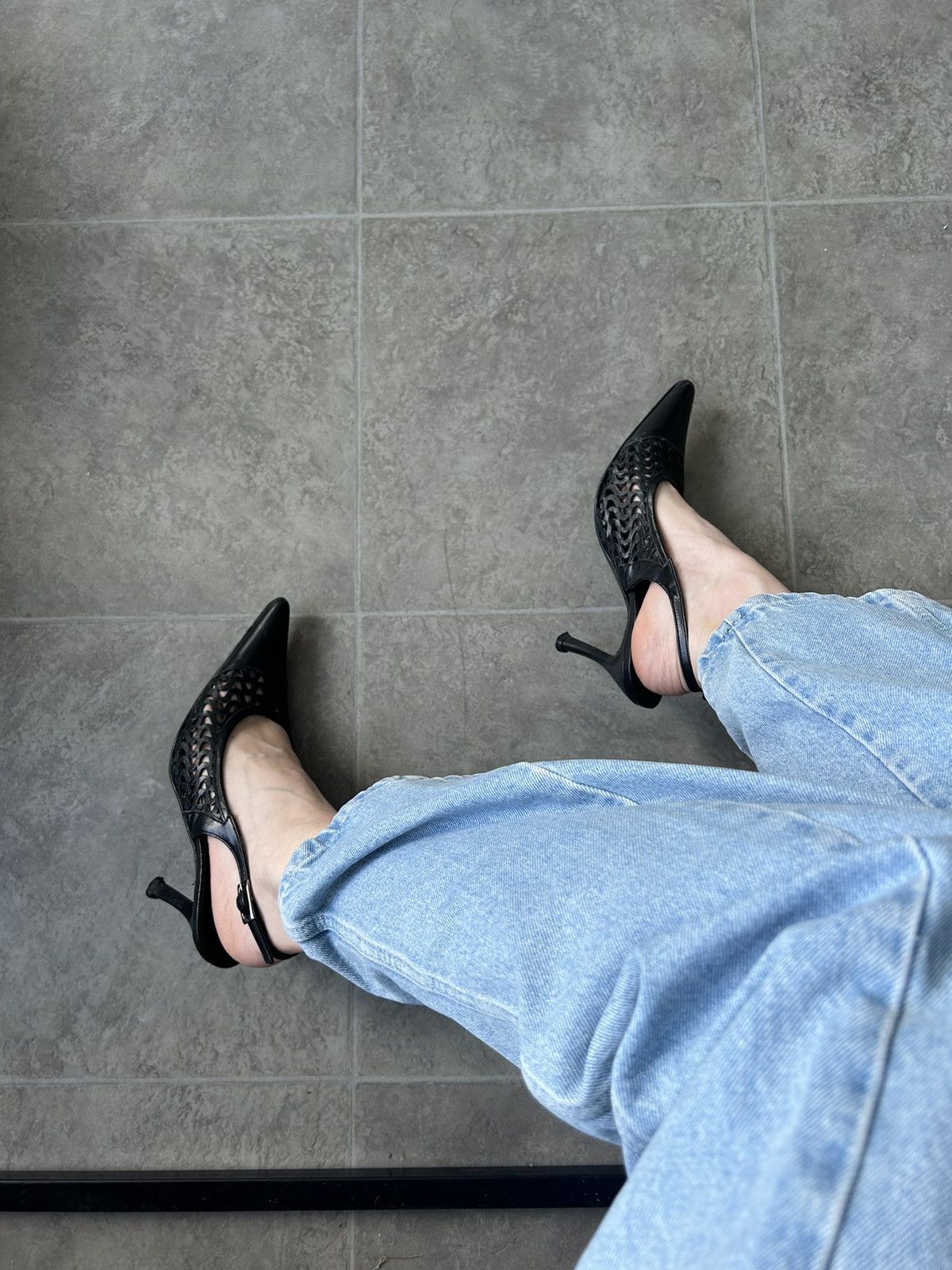 Vintage Vintage leather heels made in Italy kitten Bella hadid Size US 6 / IT 36 - 3 Thumbnail