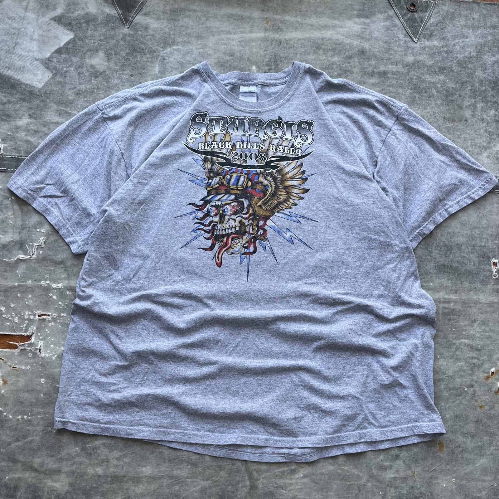 Gildan × Vintage Vintage Y2K Sturgis Skull Motorcycle Ed Hardy Grunge Shirt Size US XXL / EU 58 / 5 - 1 Thumbnail