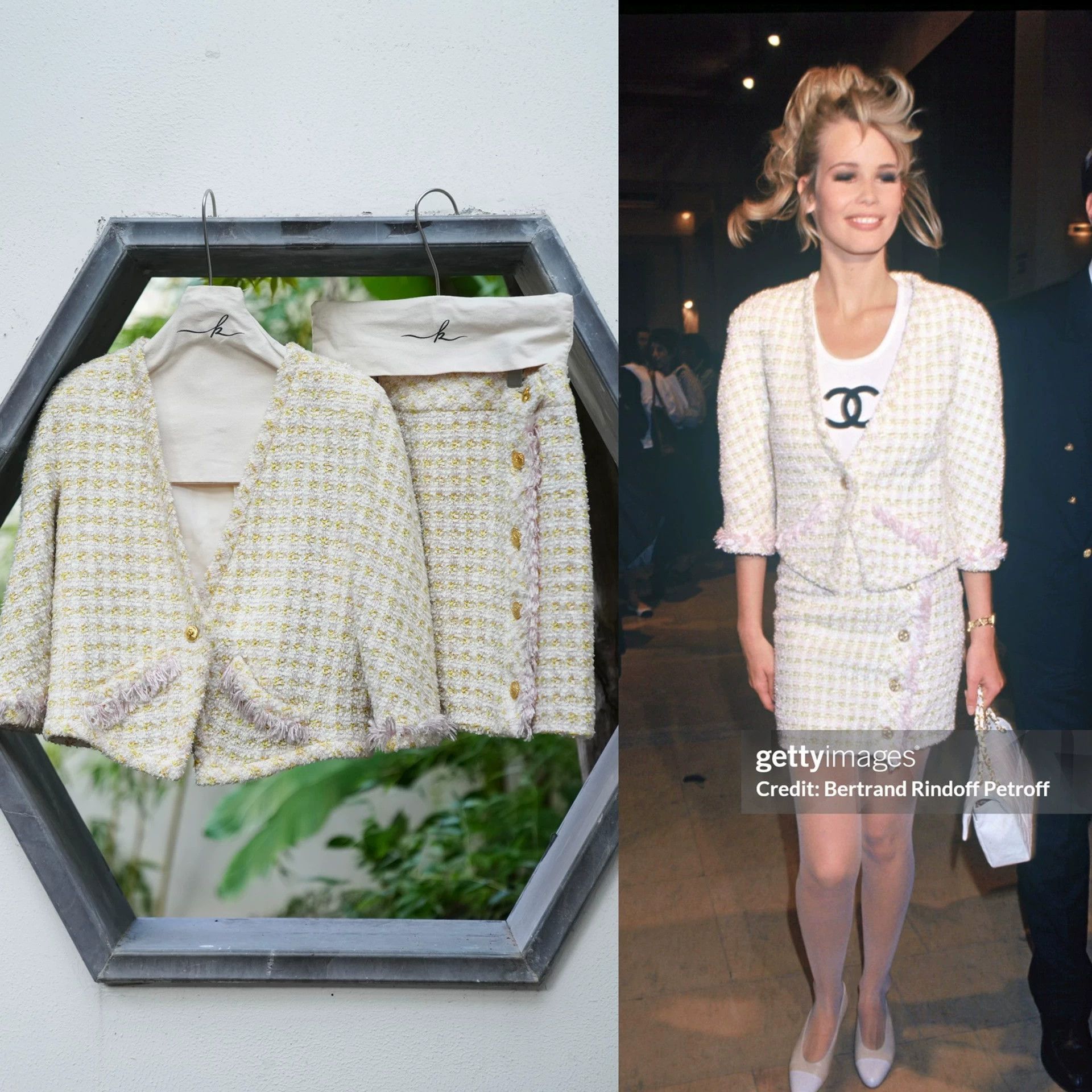 Chanel Chanel 1992 Yellow-Pink Lurex Tweed Suit Skirt Set Size M / US 6-8 / IT 42-44 - 2 Thumbnail