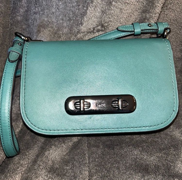 Coach Coach Swagger Teal Leather Shoulder Bag/Purse. Size ONE SIZE - 1 Thumbnail
