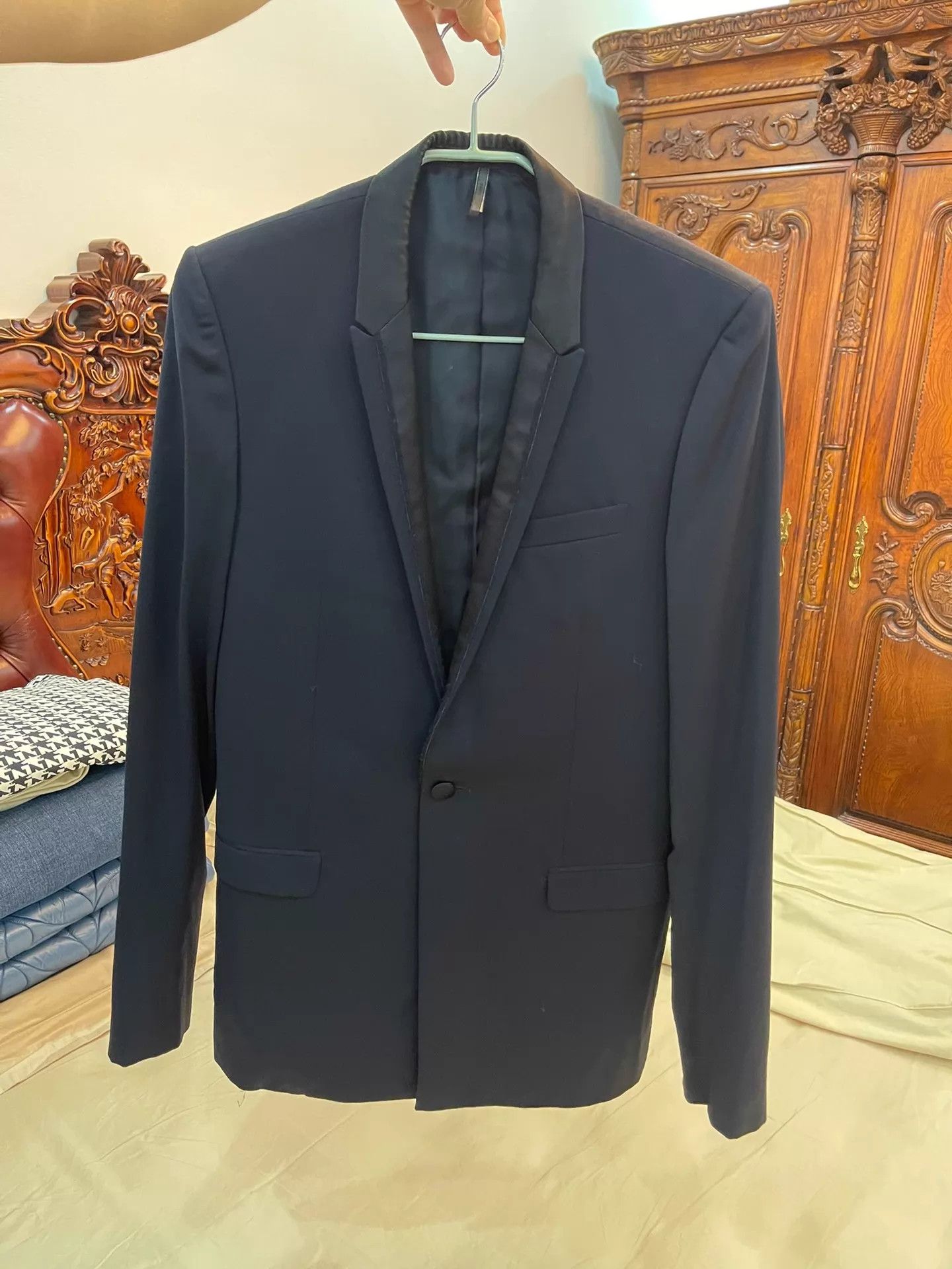 Dior DIOR 46 Peak Lapel Suit Wool & Cashmere Lapel Stitch Size 46R - 1 Thumbnail