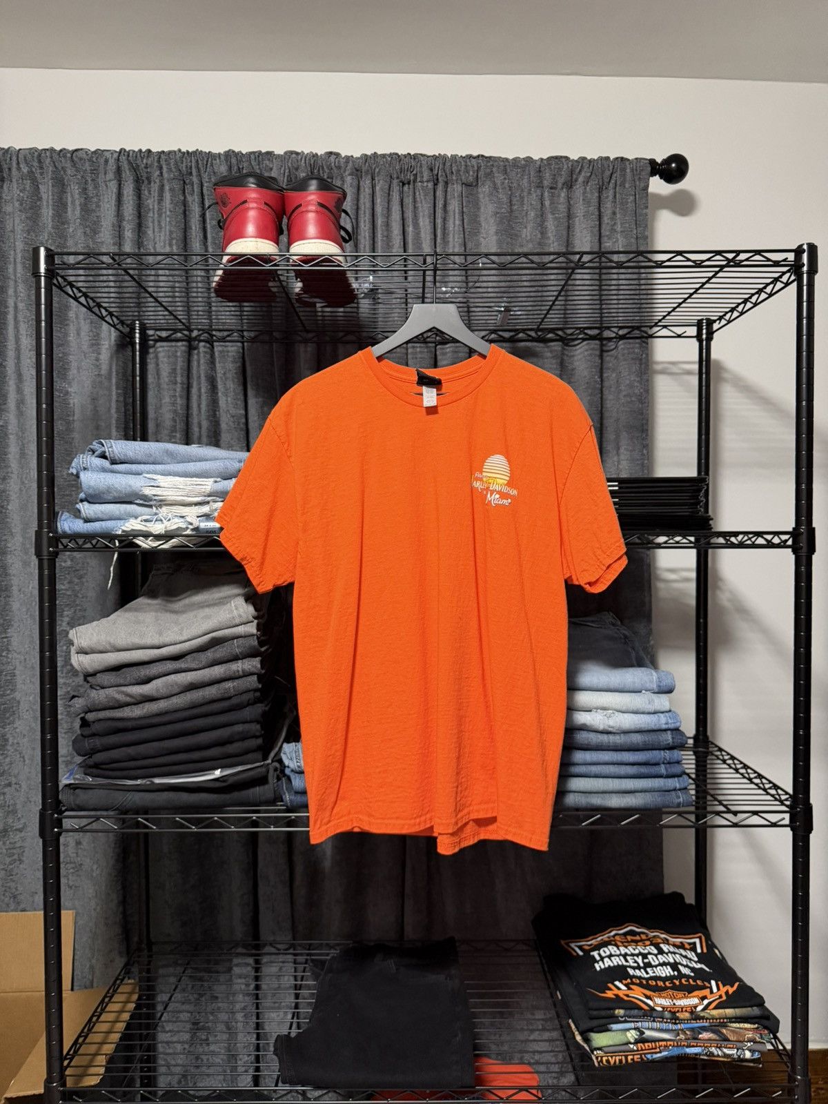 Harley Davidson Peterson’s Harley Davidson Miami Florida Orange XL Tee Size US XL / EU 56 / 4 - 2 Thumbnail