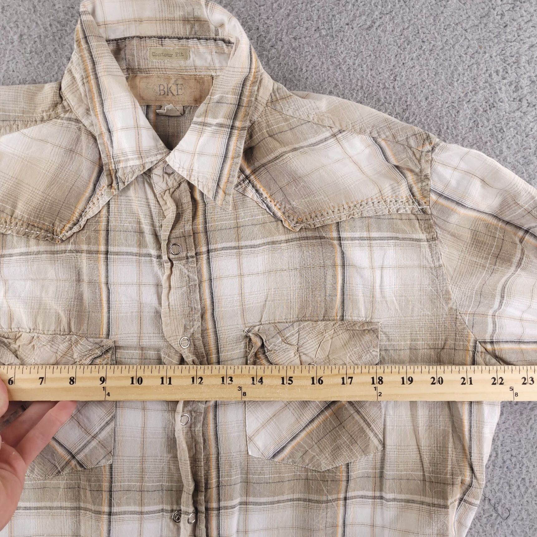 Vintage Buckle Shirt Mens Medium Brown Long Sleeve Button Snap Plaid Shirt Size US M / EU 48-50 / 2 - 5 Thumbnail