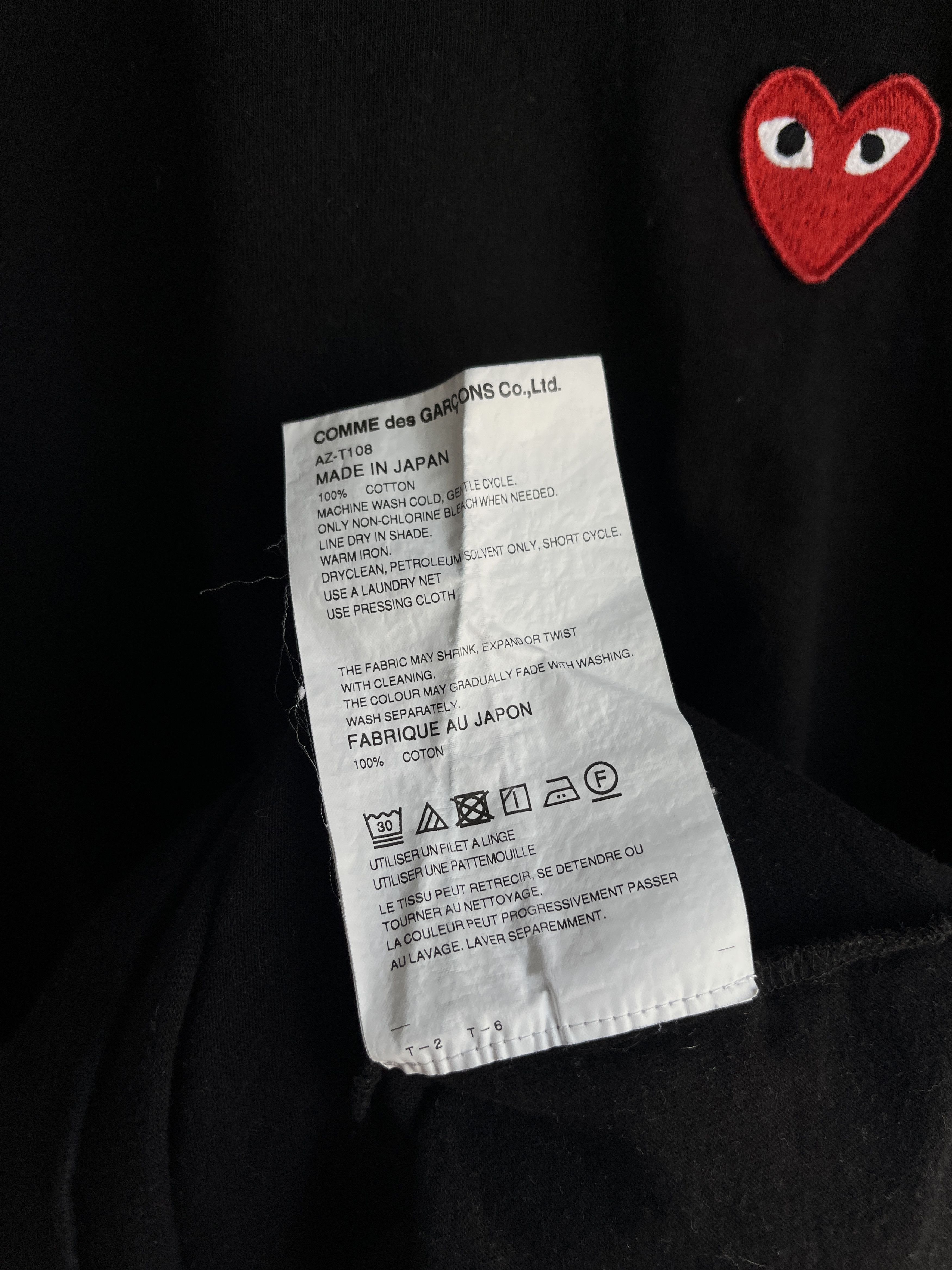 Comme des Garcons Comme des Garçons Play Small Logo Japanese Black T Shirt Size US XL / EU 56 / 4 - 6 Thumbnail