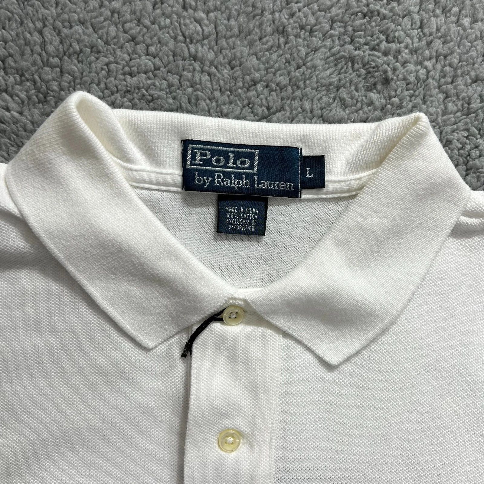 Polo Ralph Lauren Polo Ralph Lauren Cotton Mesh Polo White Men's Size L Size US L / EU 52-54 / 3 - 2 Thumbnail