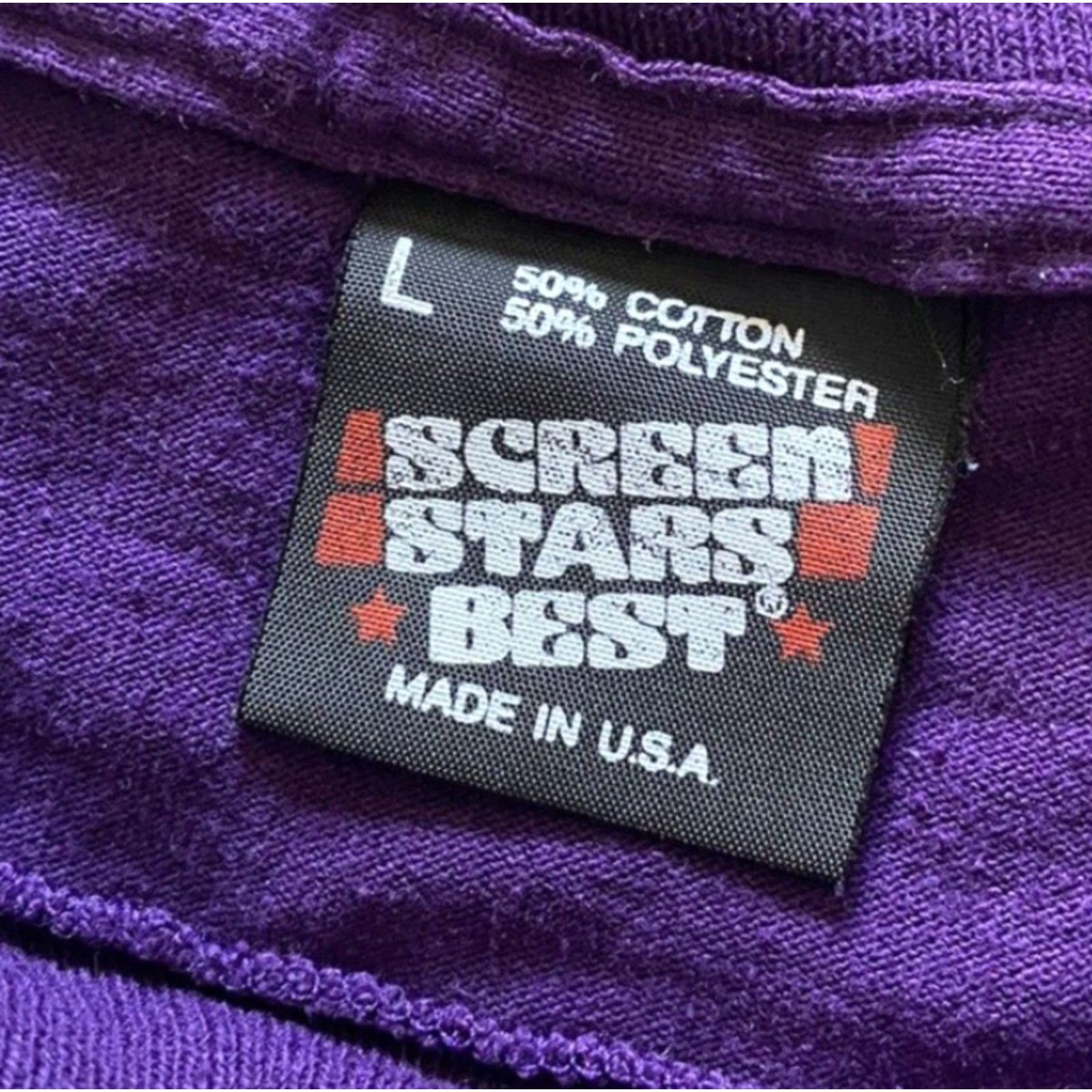 Vintage VINTAGE Screen Stars Best Shirt Mens L Short Sleeve Made USA Purple Hummingbird Size US L / EU 52-54 / 3 - 3 Thumbnail