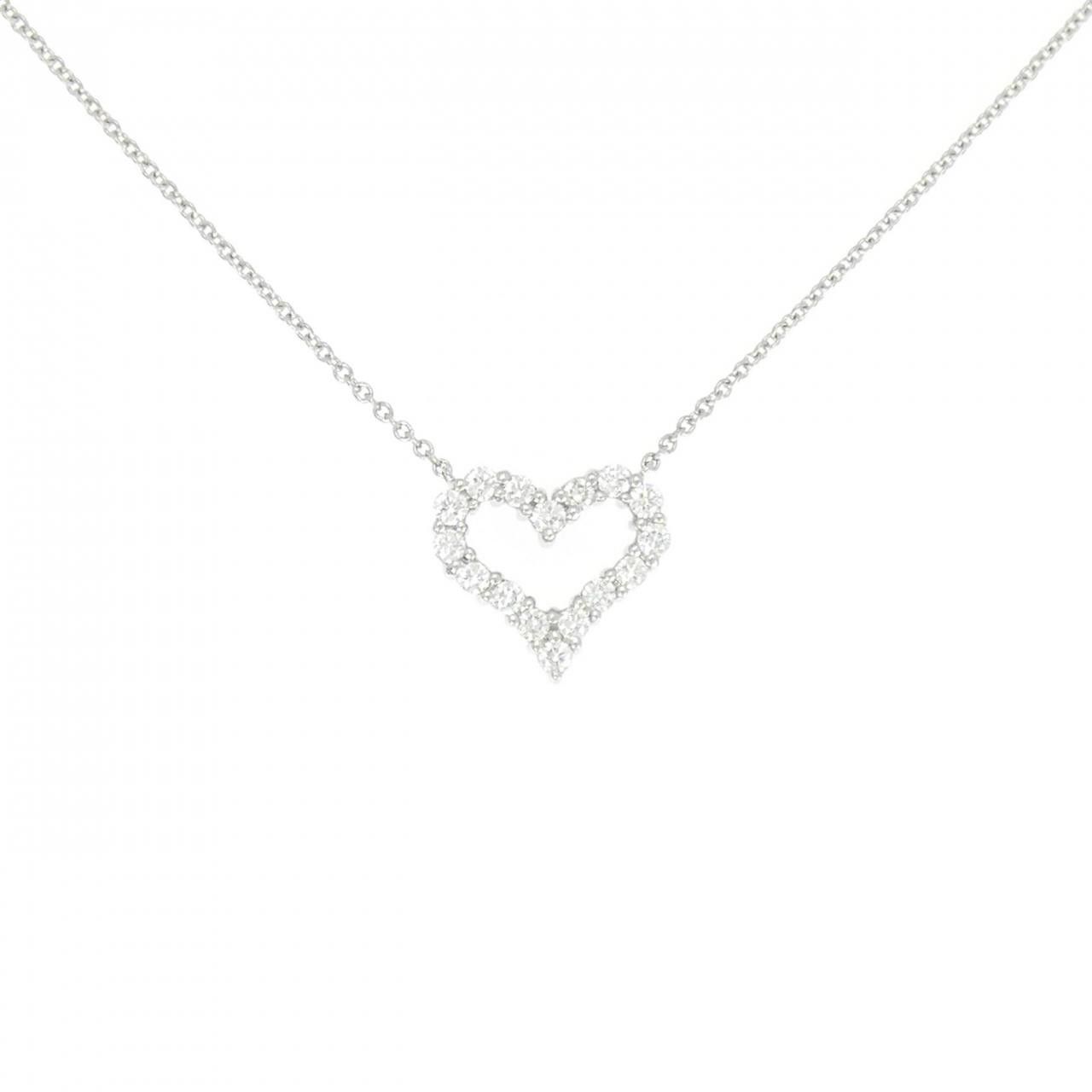 Tiffany & Co. Tiffany Sentimental Heart Mini Platinum Diamond Necklace Metal Necklace DUTY FREE for USA