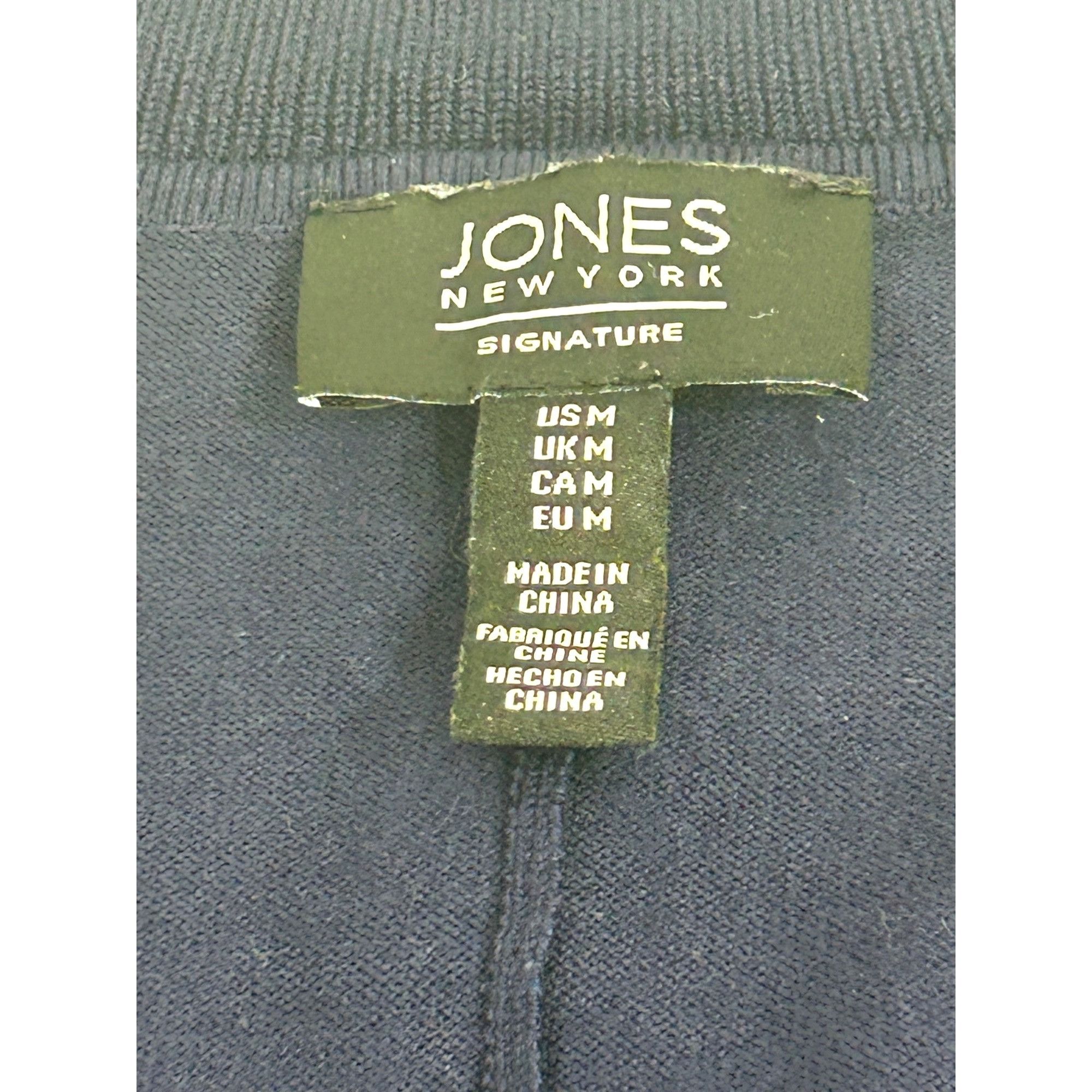 Jones New York Jones New York Signature Knit Top M Navy Blue Short Sleeve V Size M / US 6-8 / IT 42-44 - 6 Thumbnail