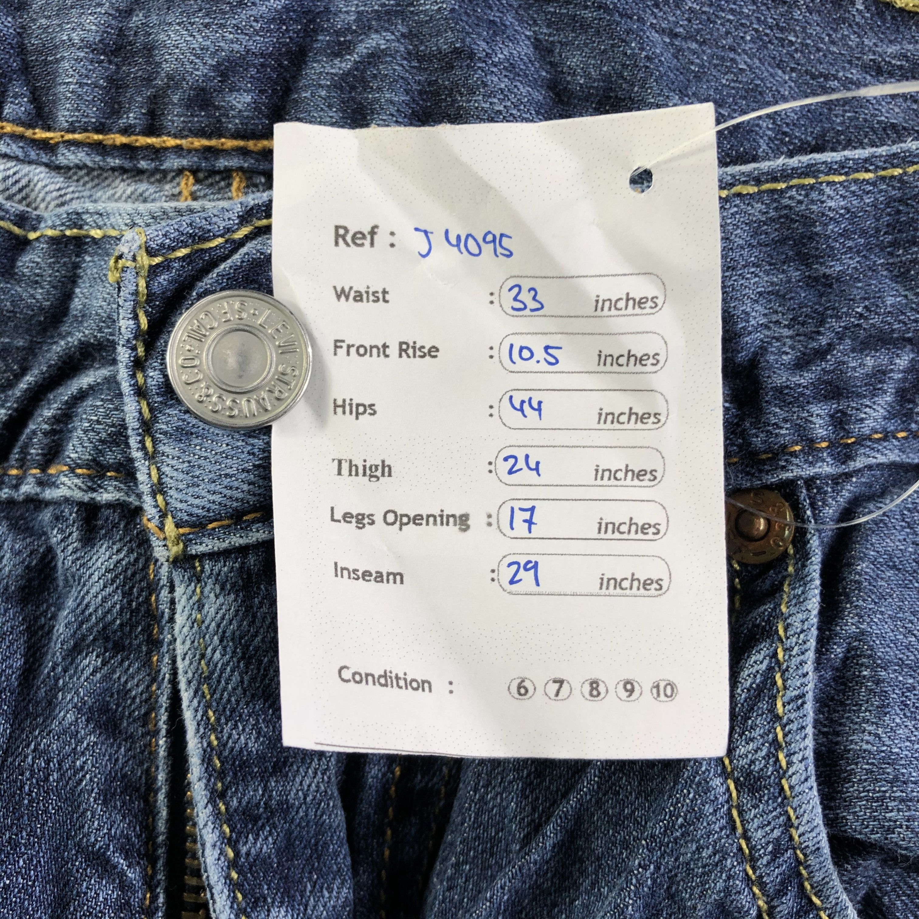 Levi's Vintage Blue Wash Levis 514 Jeans-J4095 Size US 33 - 12 Thumbnail