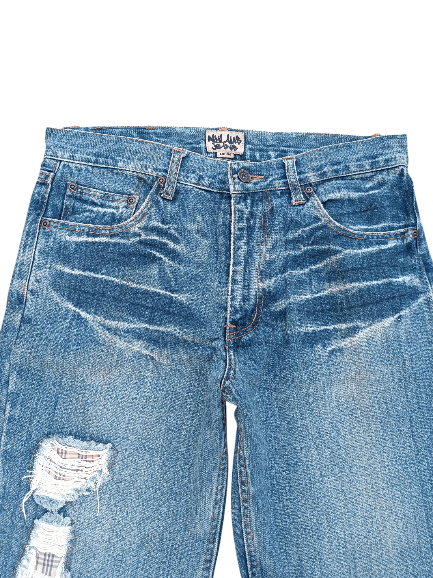 Hysteric Glamour × Japanese Brand RARE🔥JAPANESE DISTRESSED NYLAUS JEANS WHISKERS FADED E208 Size US 32 / EU 48 - 9 Thumbnail