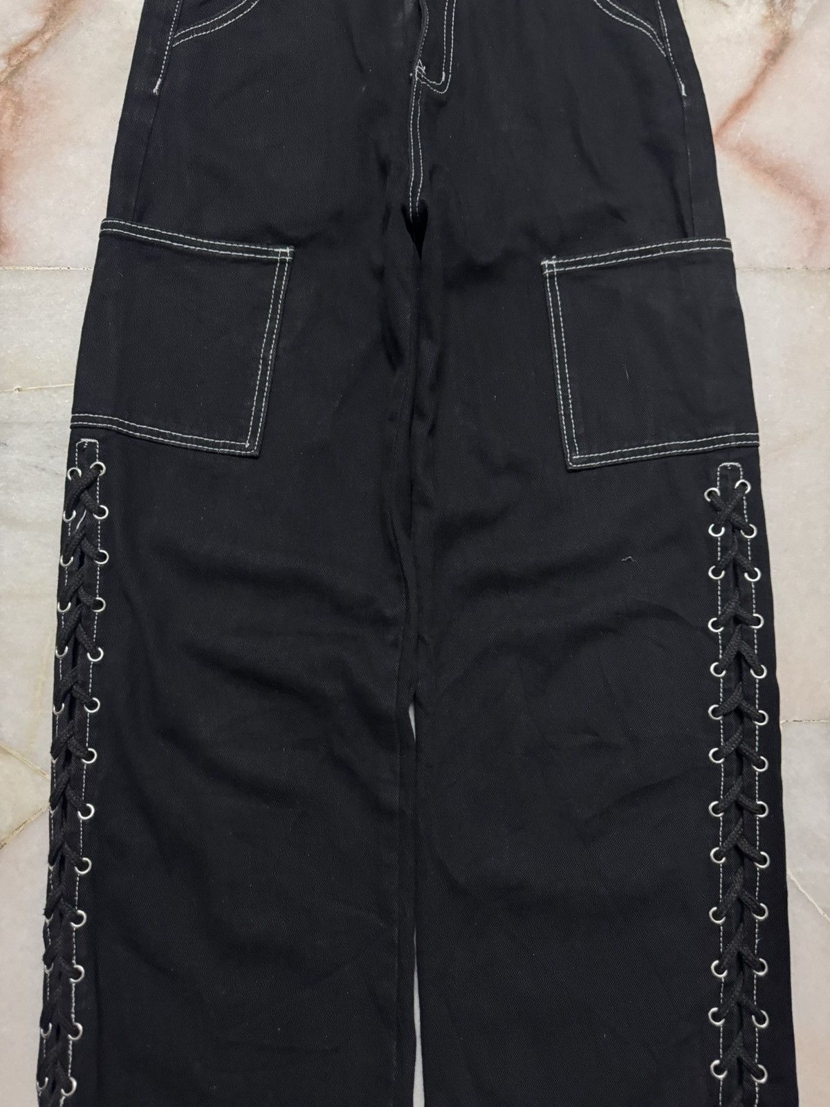 Tornado Mart 💥LACE-UP💥BAGGY💥JAPANESE LACE-UP SICK CARGO BY SHEIN PUNK Size US 26 / EU 42 - 7 Thumbnail