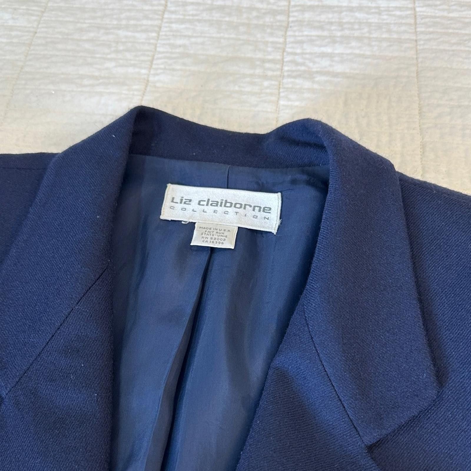 Other Liz Claiborne Collection Union Made sz 8 100% Wool Blazer Size L / US 10 / IT 46 - 2 Thumbnail