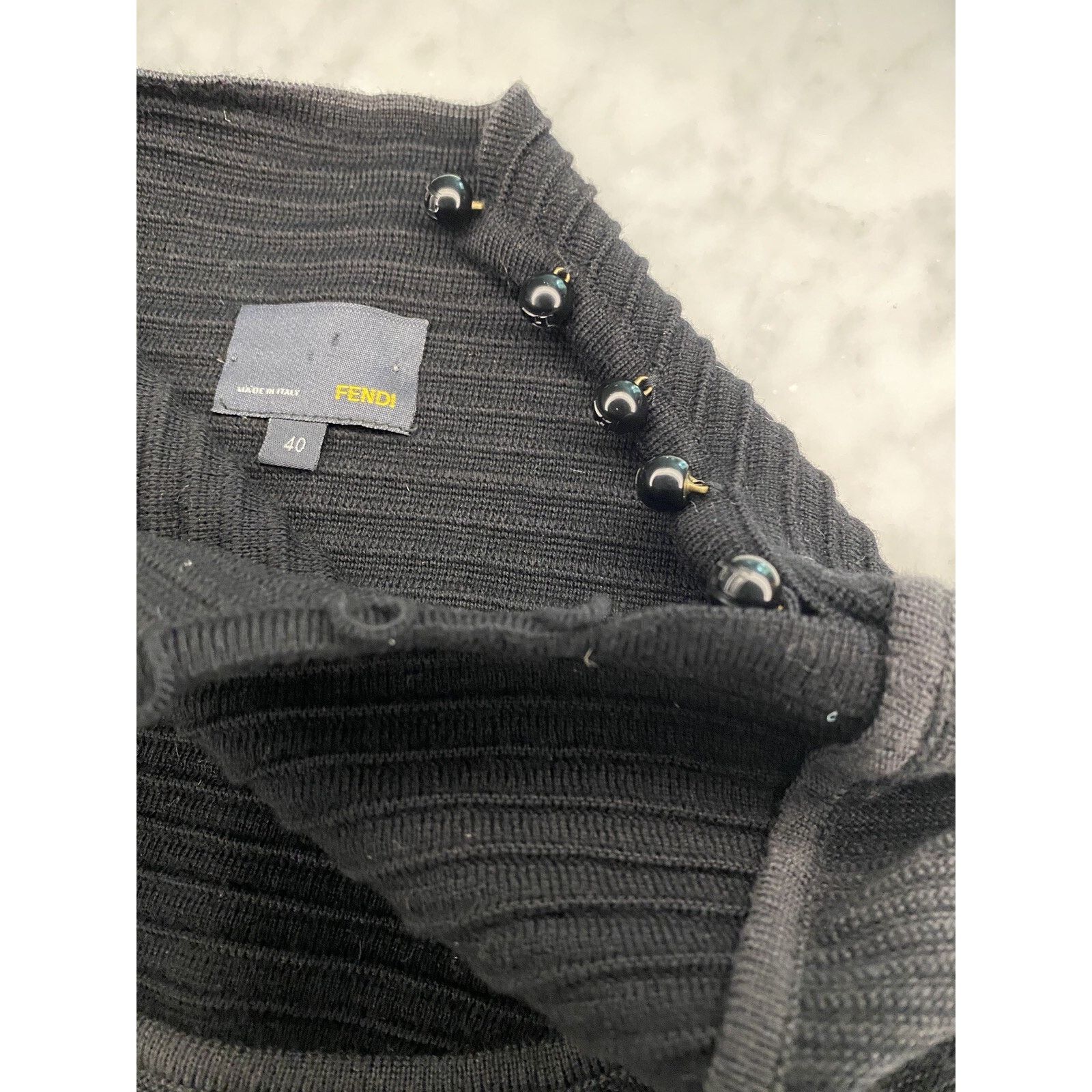 Fendi FENDI Merino Wool Ribbed Dress-Size40 Medium-Navy Blue-Italy Size M / US 6-8 / IT 42-44 - 8 Thumbnail