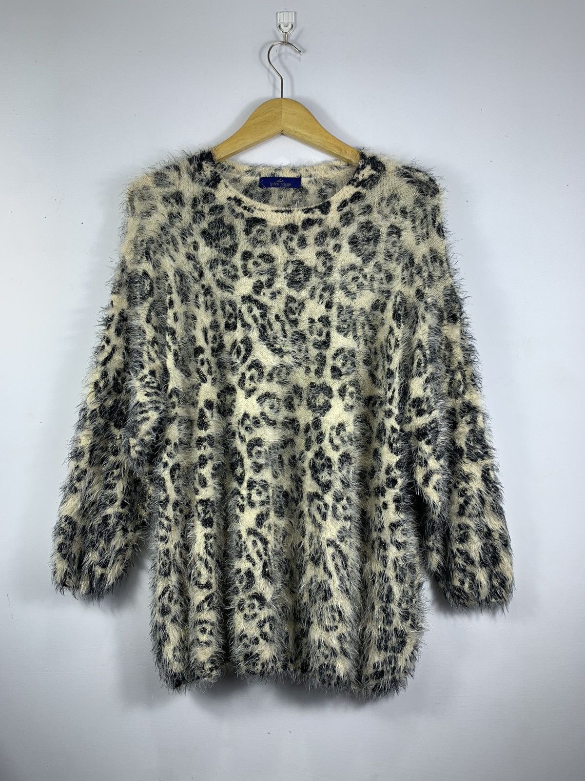 Issey Miyake Crazy Fuzzy Mohair Leopard Knit sweater Size US L / EU 52-54 / 3 - 1 Thumbnail