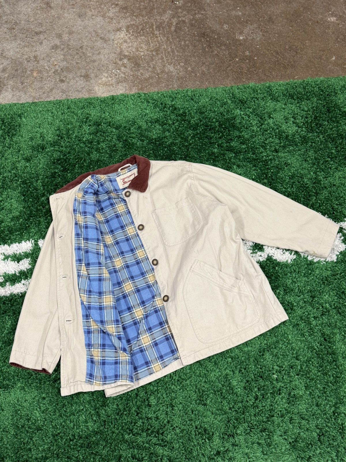 Vintage Vintage Women's Flannel Lined Barn Chore Detroit Coat Jacket Size L / US 10 / IT 46 - 1 Thumbnail