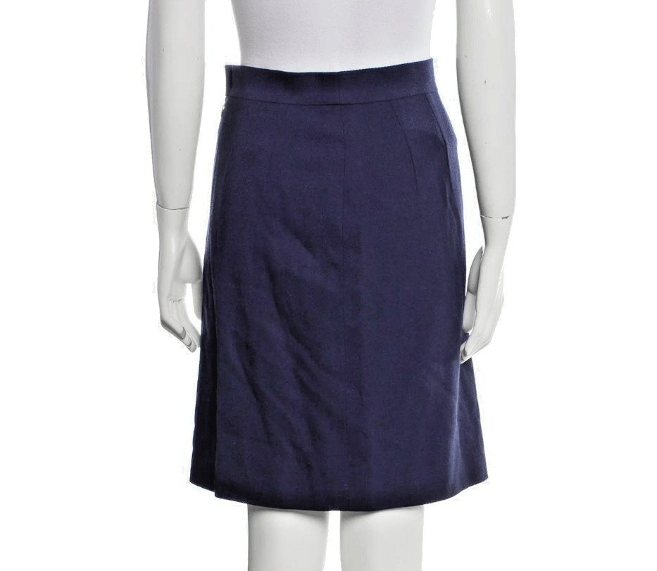 Celine Celine Wool Skirt US 10 Blue Zip Closure Slim Fit Designer Size 32" / US 10 / IT 46 - 3 Thumbnail
